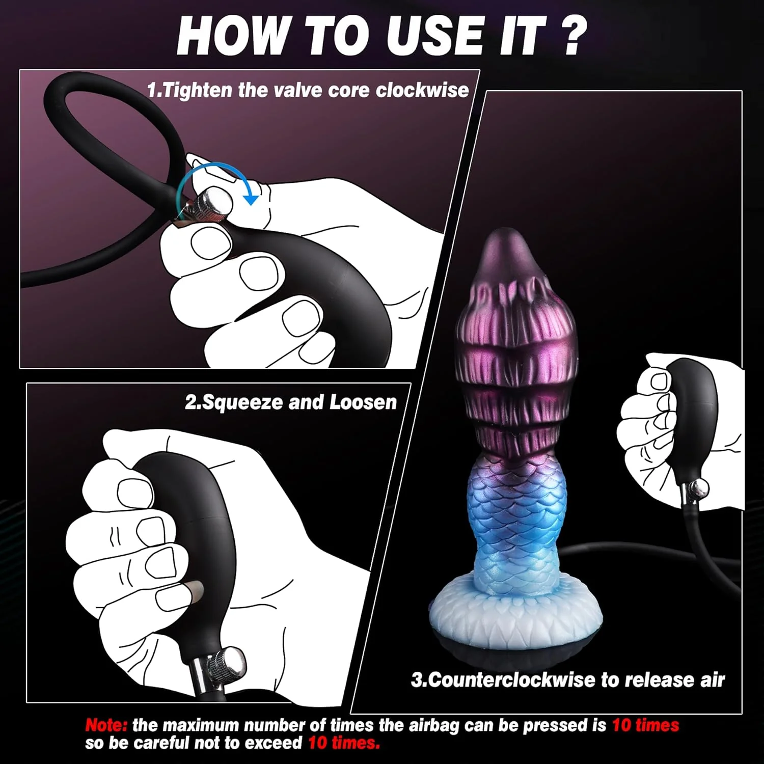 AeroKnot Inflatable Knot Dildo Adjustable Thick Suction Cup - Image 7