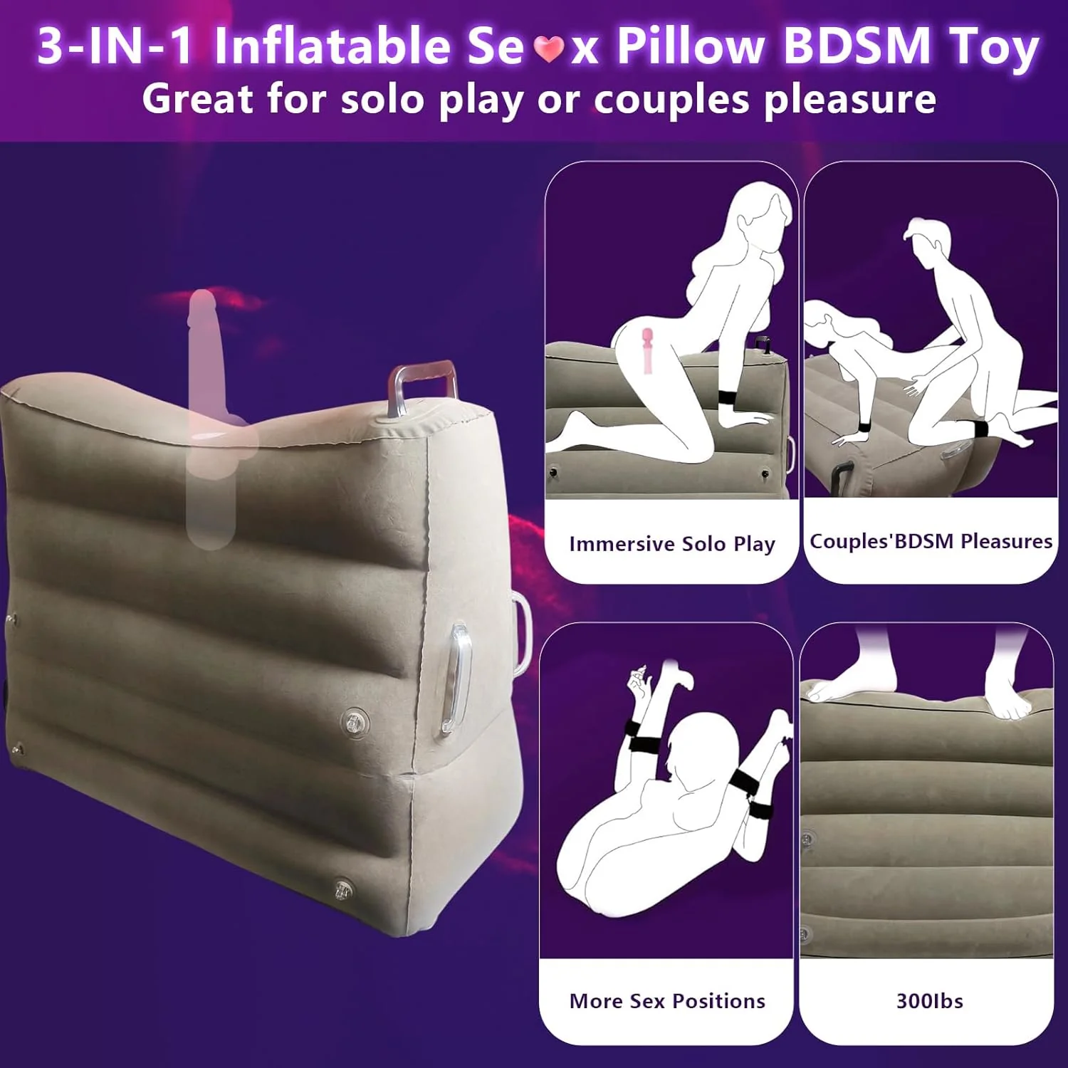 MaxLift Inflatable Mount Pillow with Cuffs & Bands Set - Image 2