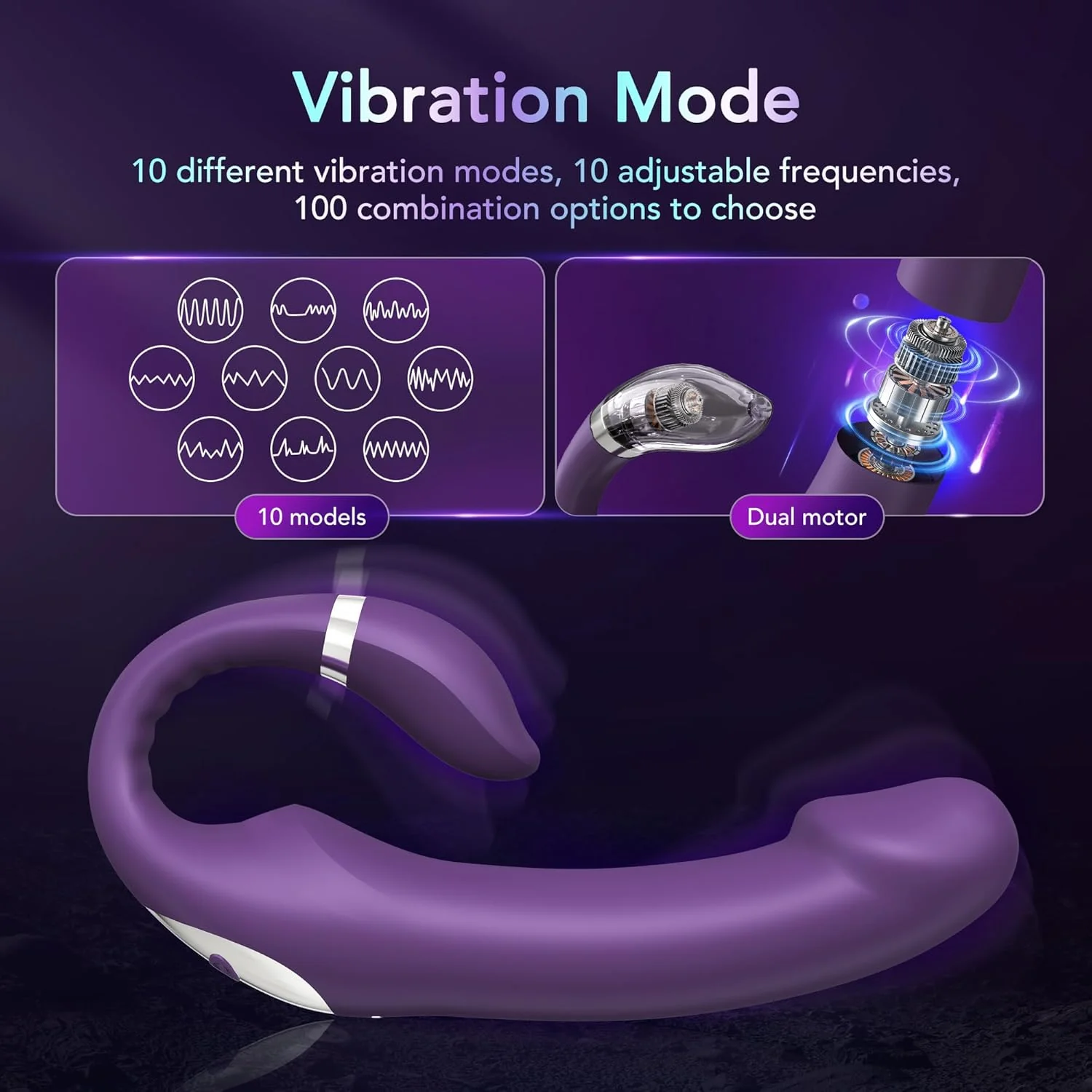 LoomDesire G-Spot Clitoral Stimulation Dildo Vibrator - Image 2