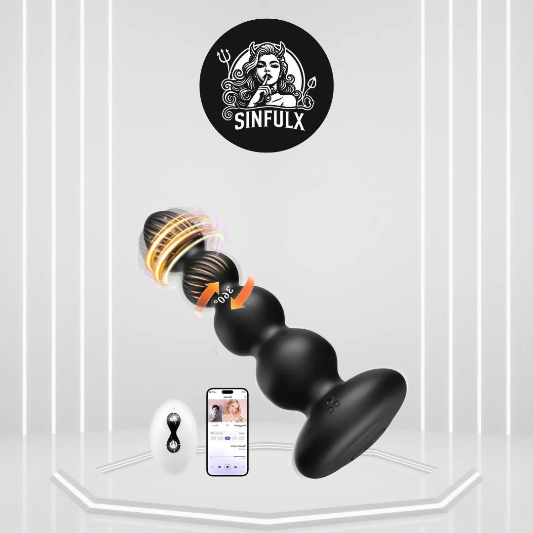 LumeWhisper Rotating Vibrating Anal Beads Wand