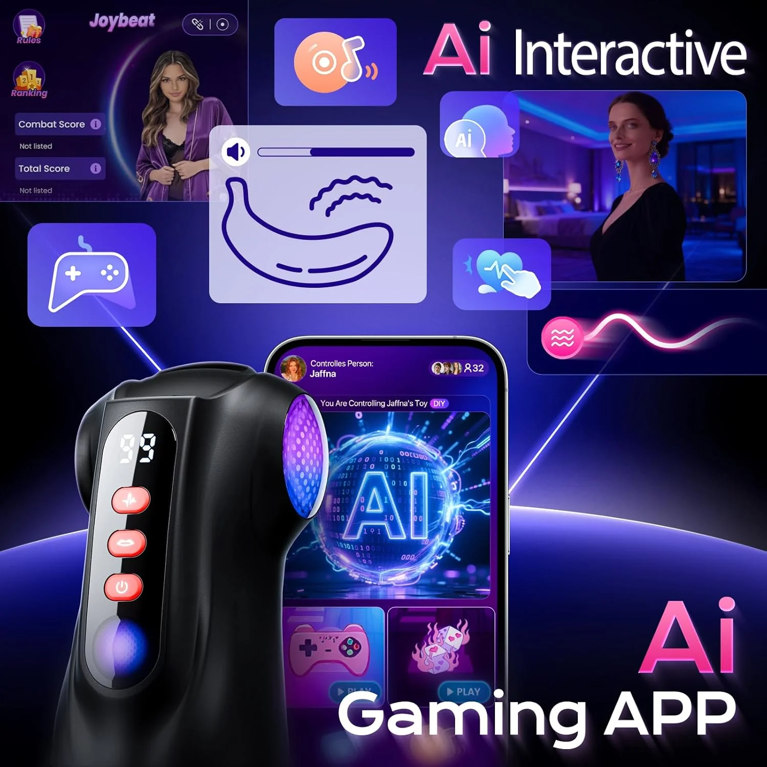 LumiSync AI Sync Pocket Pussy 3 Sleeves App Control Stroker - Image 5