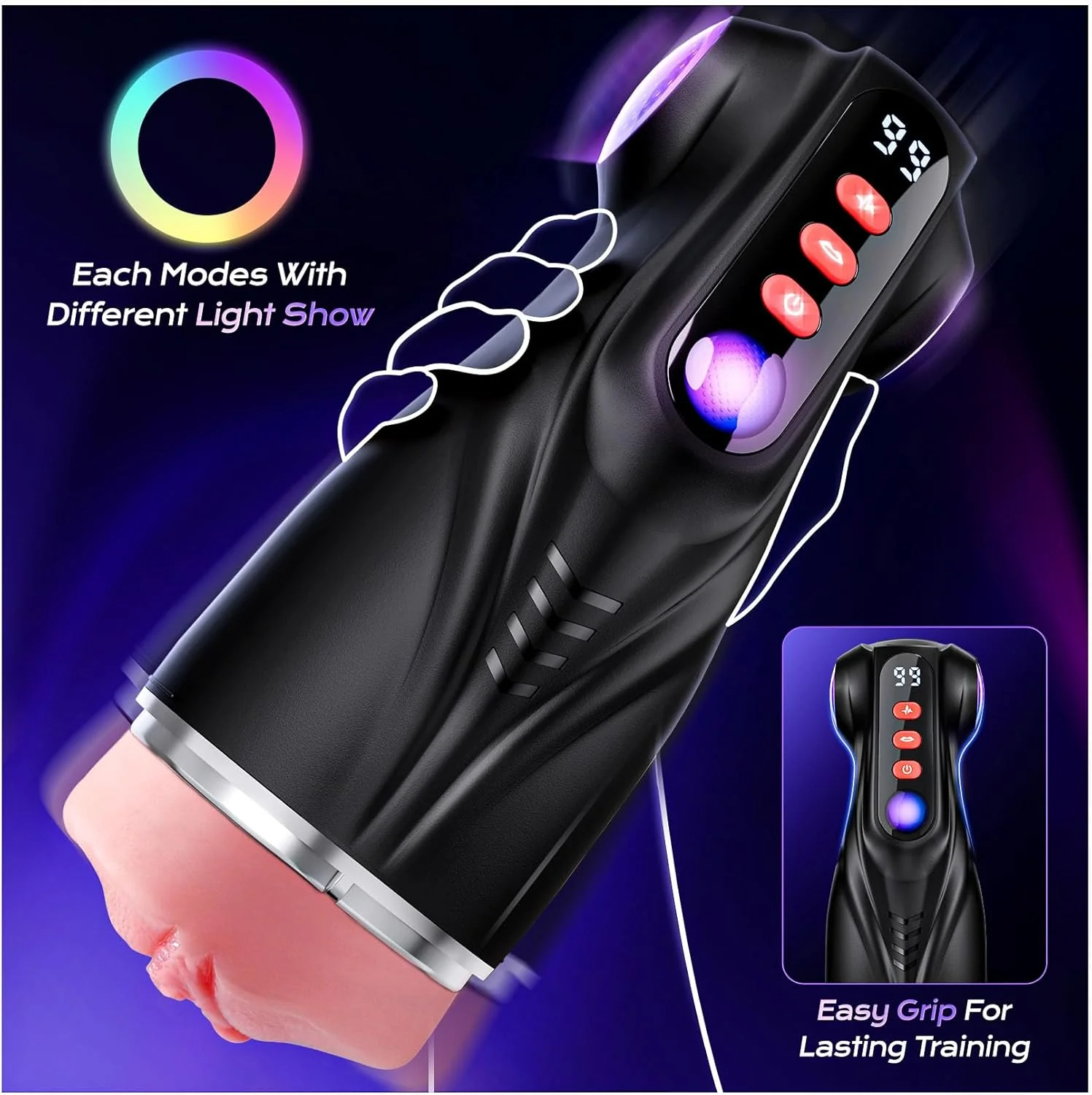 LumiSync AI Sync Pocket Pussy 3 Sleeves App Control Stroker - Image 7