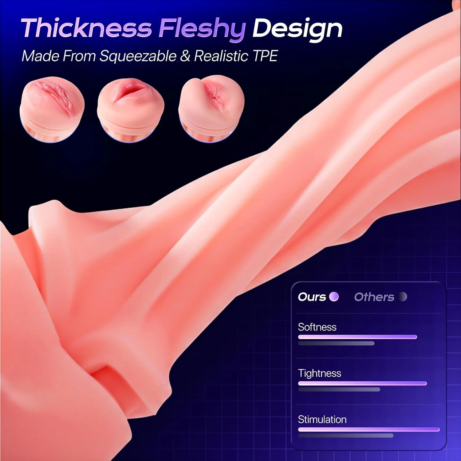 LumiSync AI Sync Pocket Pussy 3 Sleeves App Control Stroker - Image 8