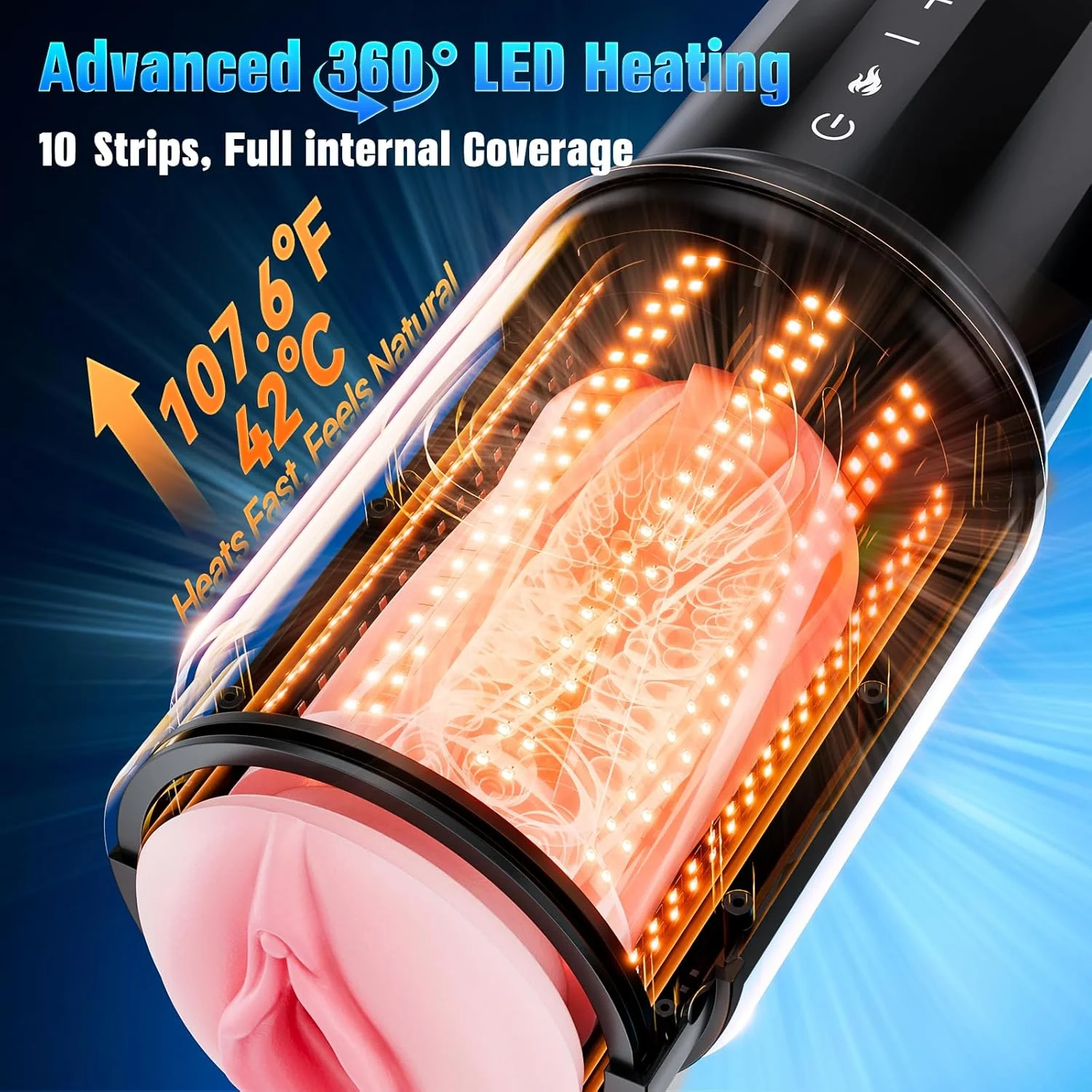 SynchroHeat AI App Thrusting Heated Pocket Pussy Stroker - Image 4