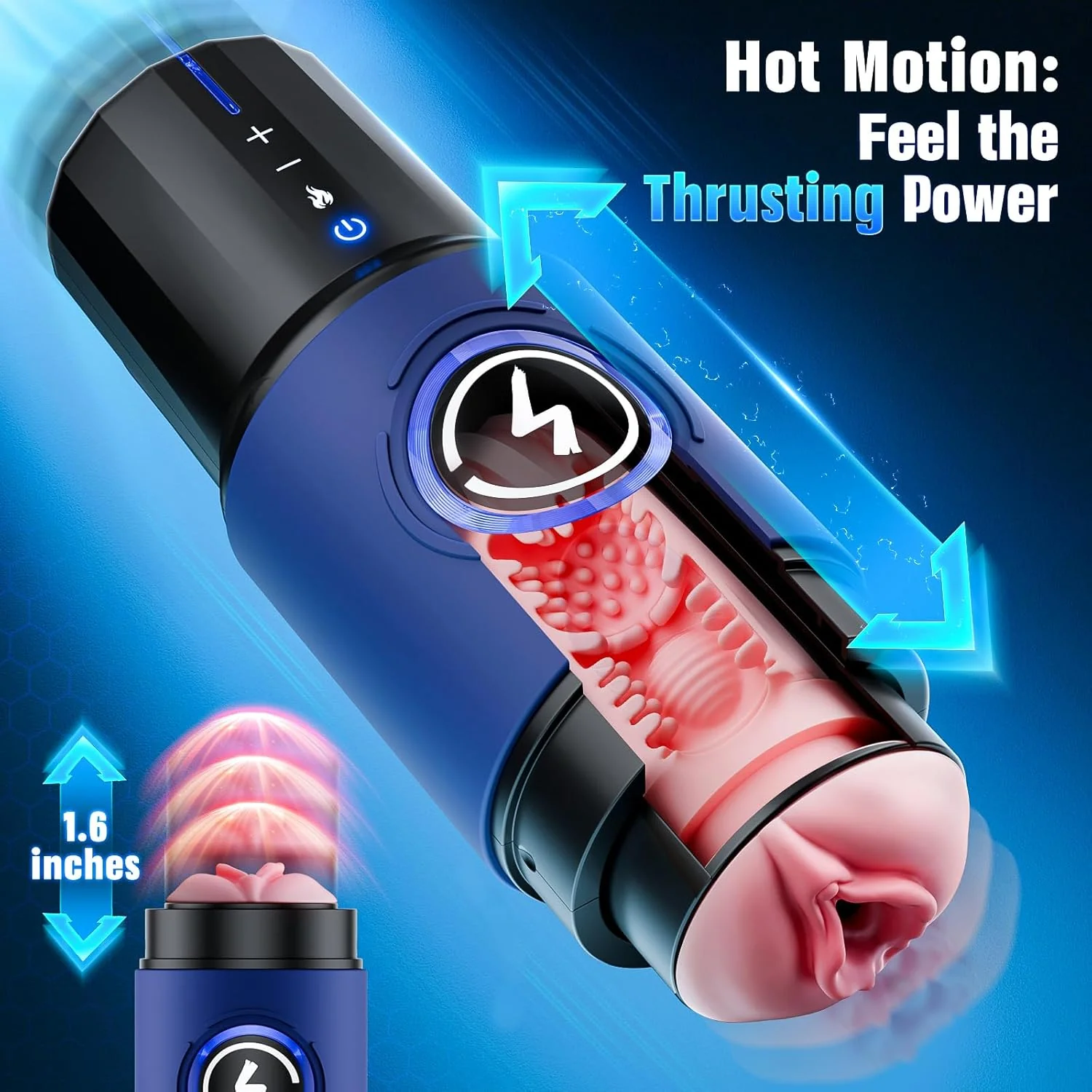 ThermoThrust Thrusting Heated Pocket Pussy 5 Speed Stroker - Image 2