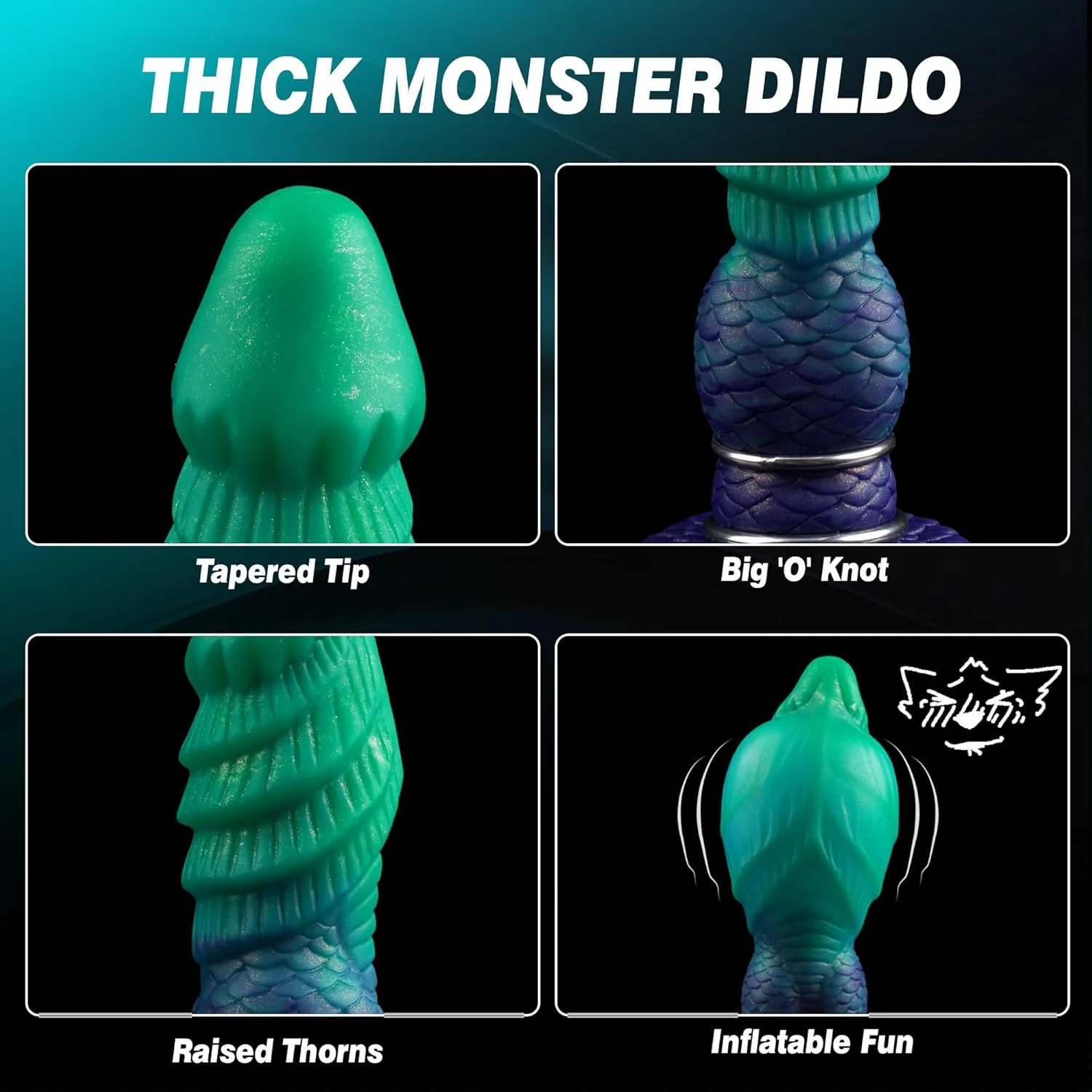InflataKnot Inflatable Fantasy Dildo Adjustable Thick Suction - Image 2