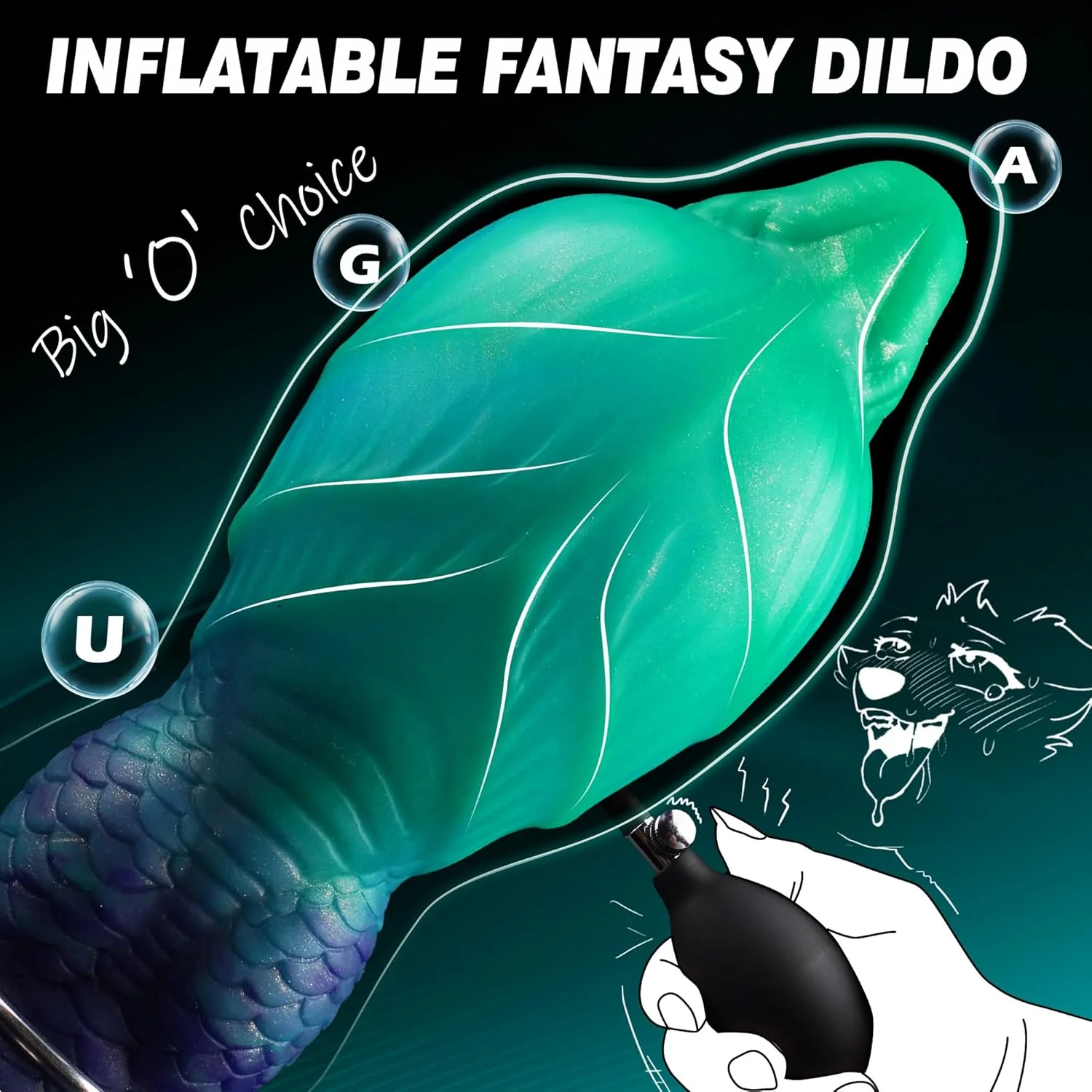 InflataKnot Inflatable Fantasy Dildo Adjustable Thick Suction - Image 6