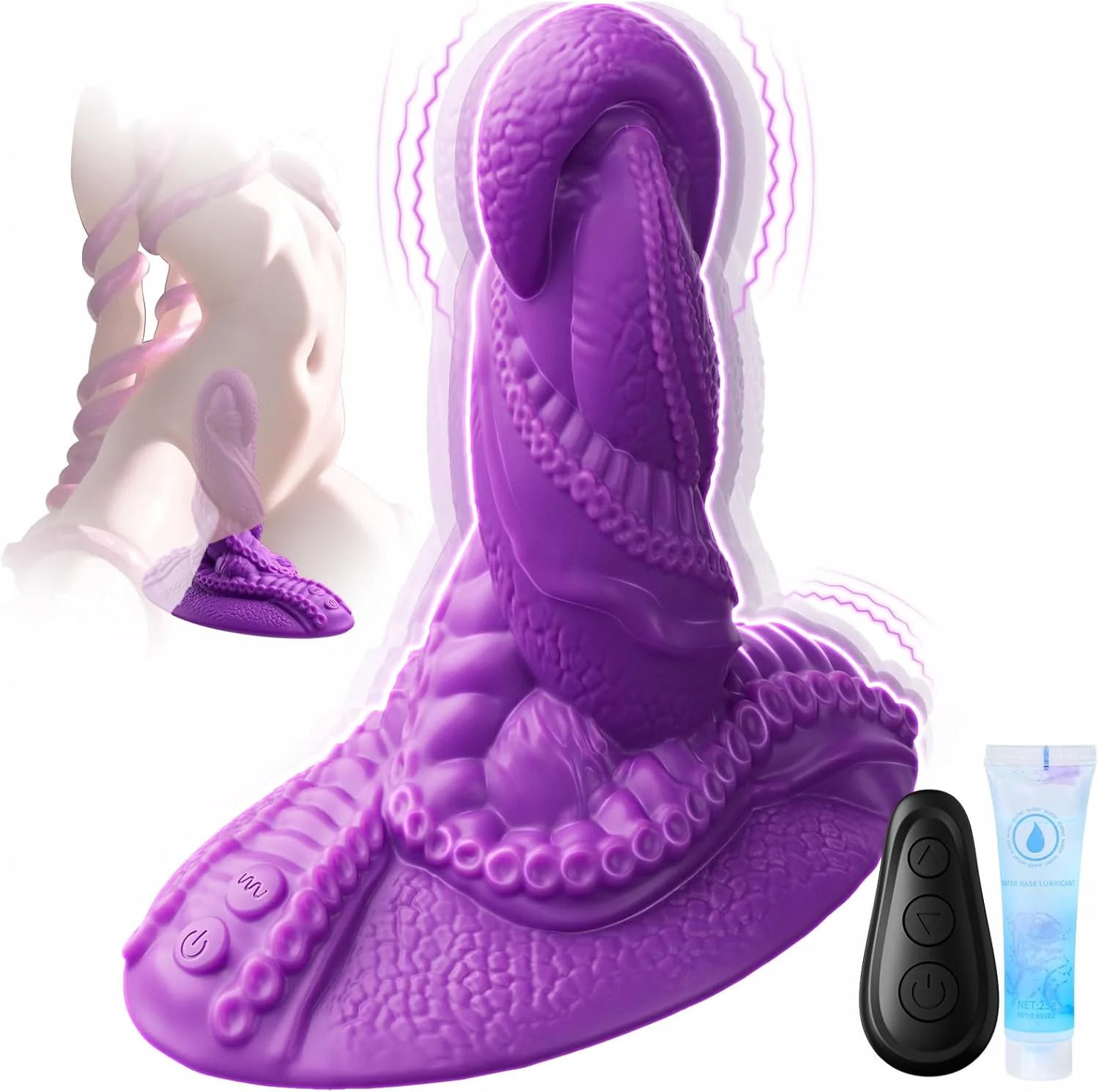 TentaclePulse Tentacle Ride-On Dildo 9x9 Vibration Remote