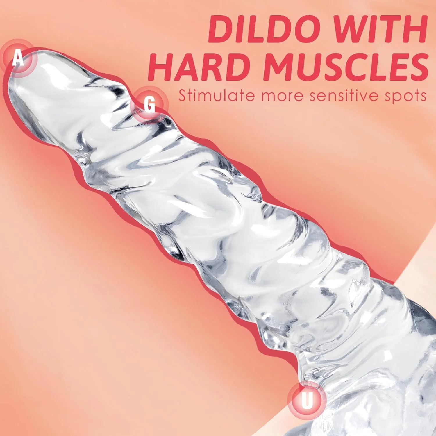MoonRipple 11.8" Advanced Clear Dildo - Image 3