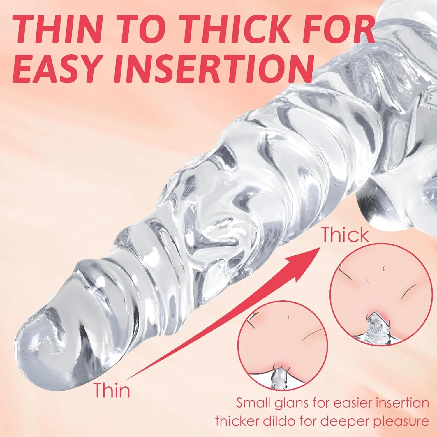 MoonRipple 11.8" Advanced Clear Dildo - Image 4