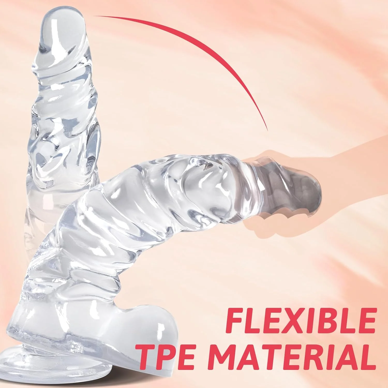 MoonRipple 11.8" Advanced Clear Dildo - Image 5