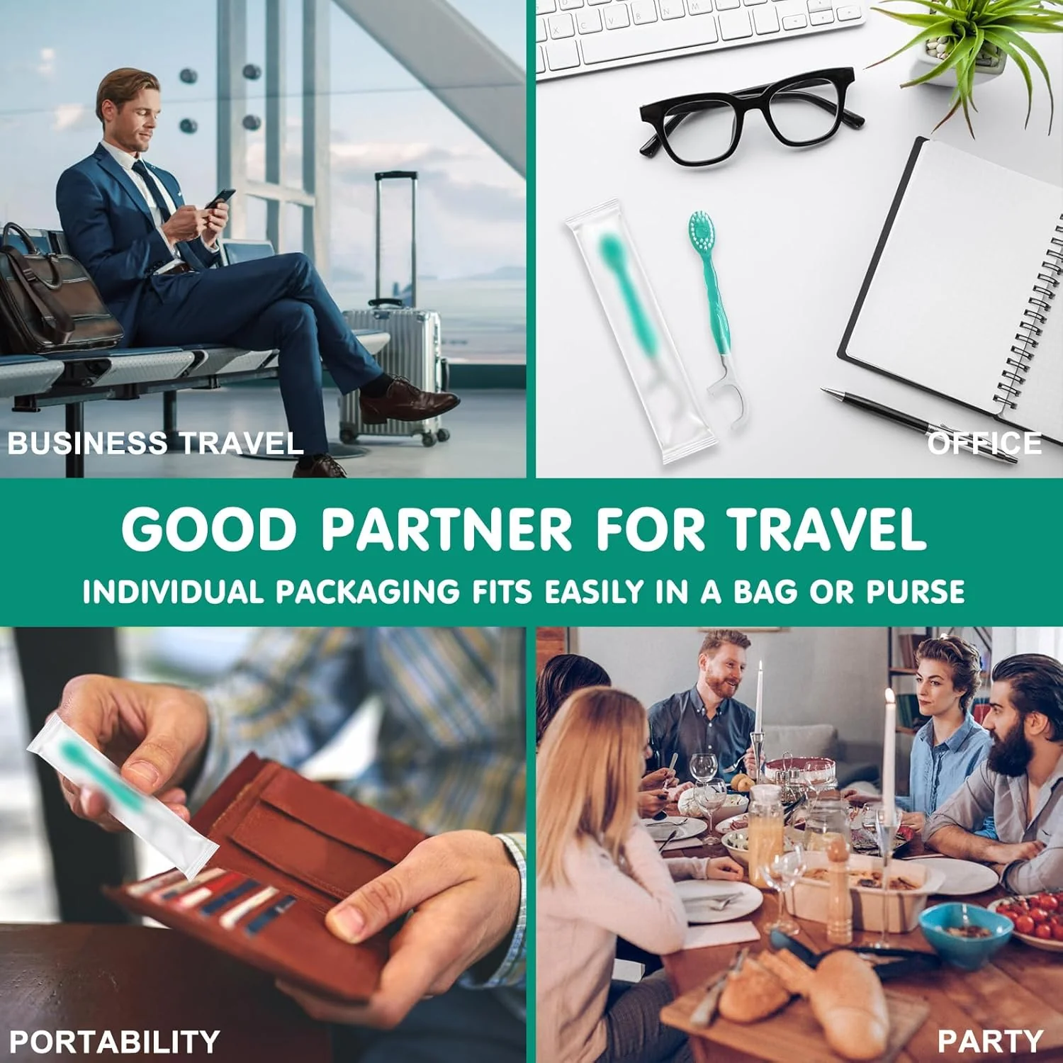 Morning After 5-in-1 Disposable Travel Toothbrush with Toothpaste, Floss & Tongue Scraper - Image 9