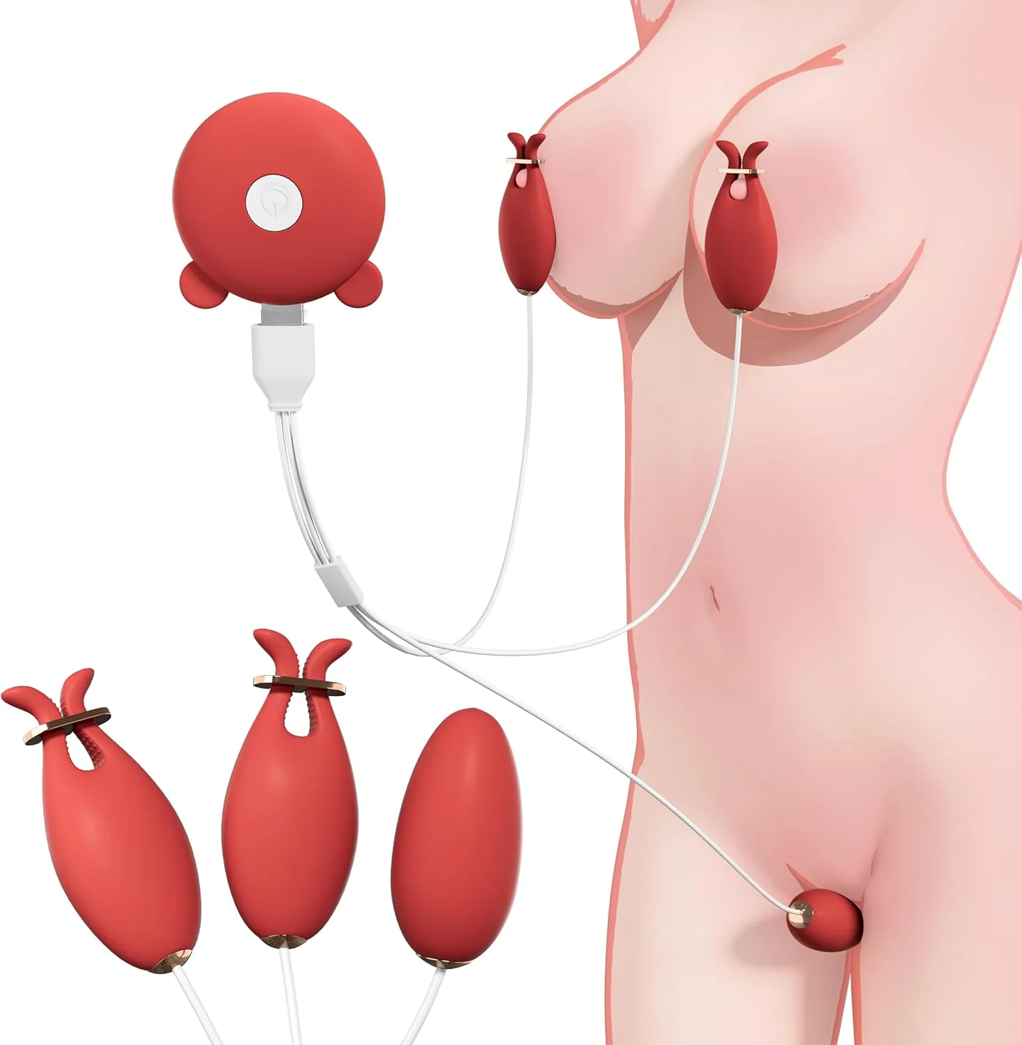 SilkGrip 10-Mode Vibrating Nipple Clamps – Waterproof - Image 2