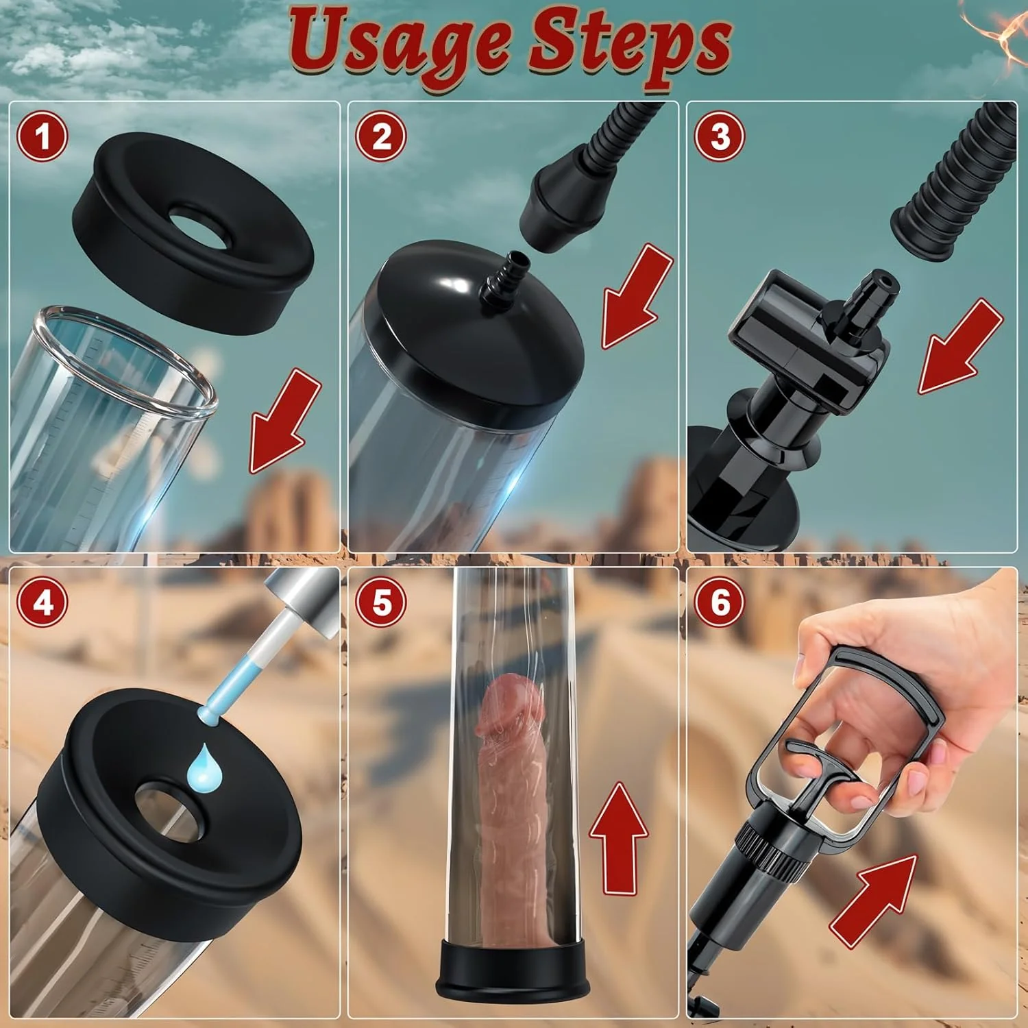 SpanCore Manual Penis Pump 9.5" Tube Realistic Sleeve - Image 4