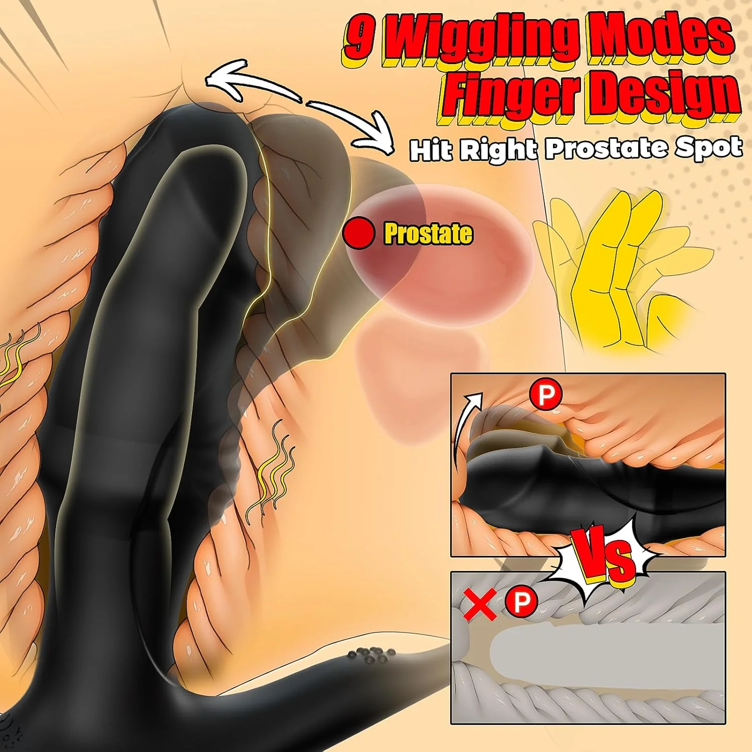 TriCoreX App Prostate Massager Cock Ring 9 Modes Waterproof - Image 4