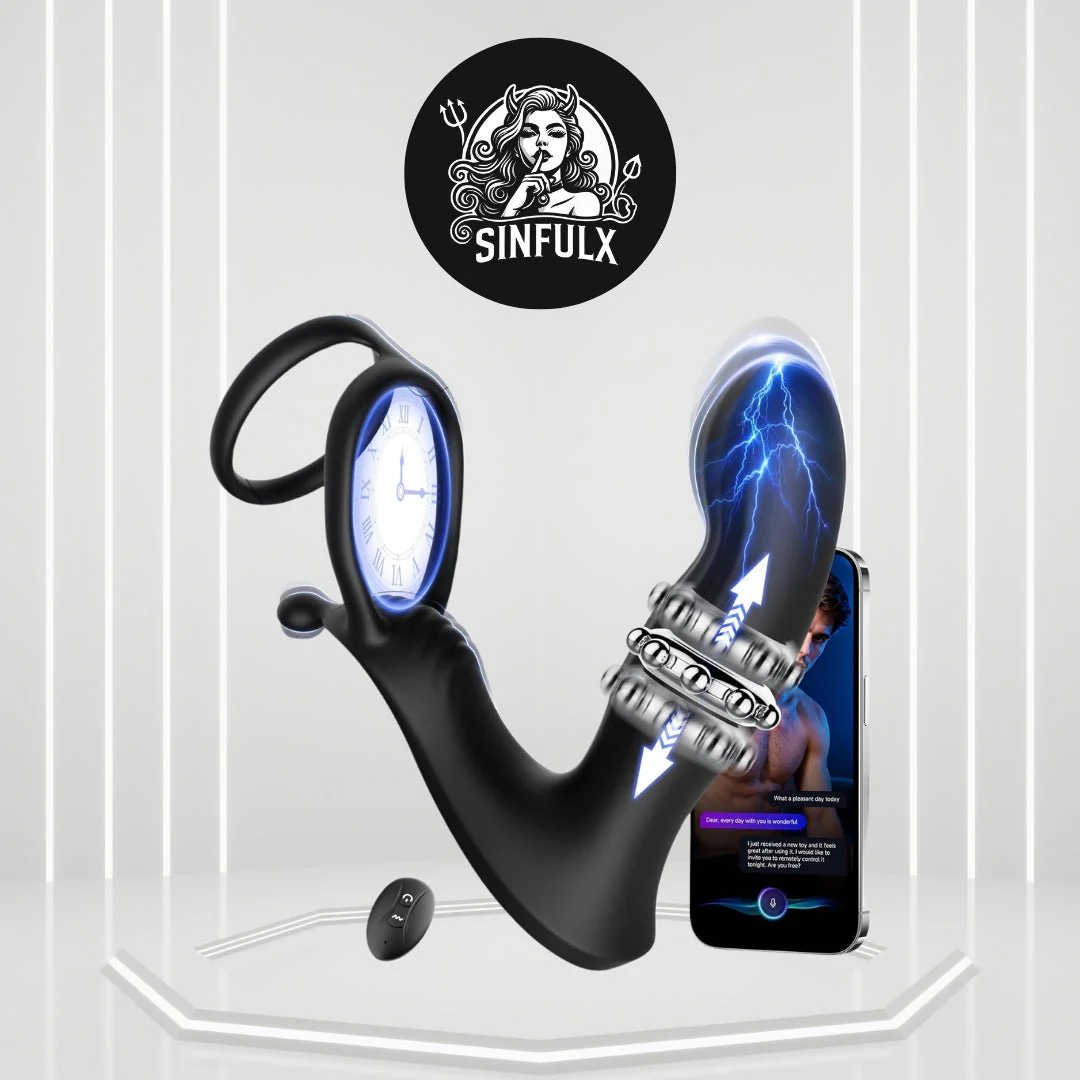 CoreSlide Prostate Massager Cock Ring 9 Modes Thrusting