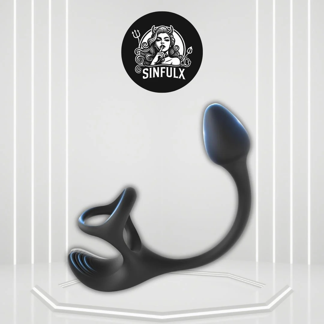 SilentPulse Prostate Massager Cock Ring 9 Modes Remote Quiet