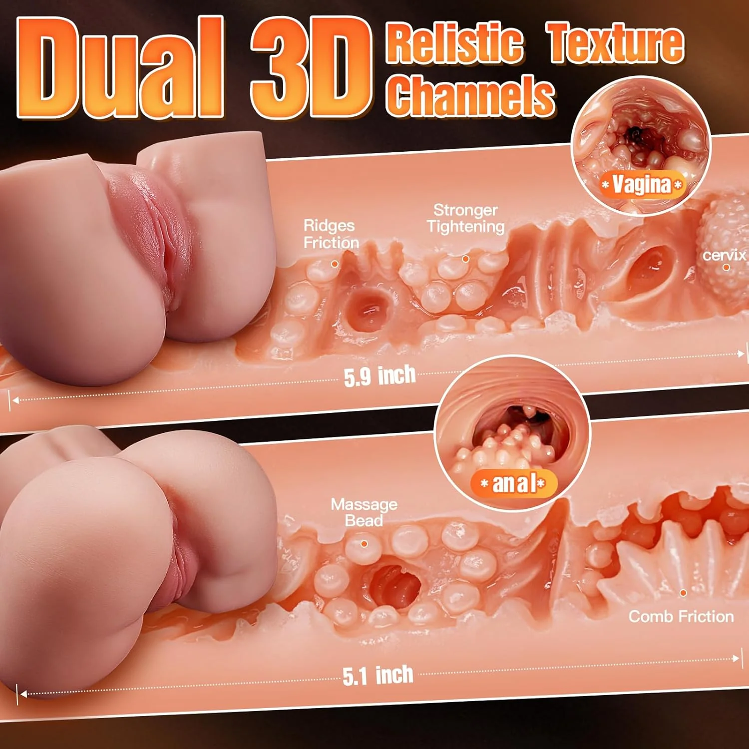 PlushCore Sex Doll Torso Dual Channel 6LB Masturbator - Image 5