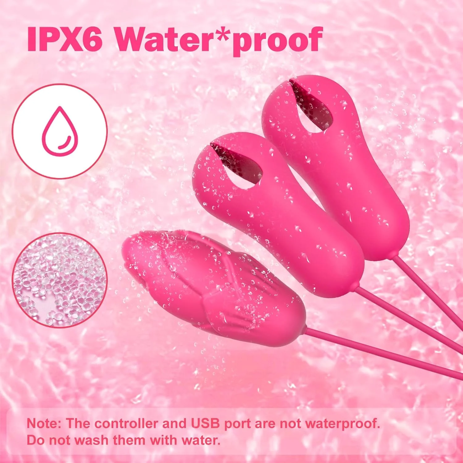 VelouraBloomX Nipple Clamps + Egg Vibrator 10 Modes Set - Image 5
