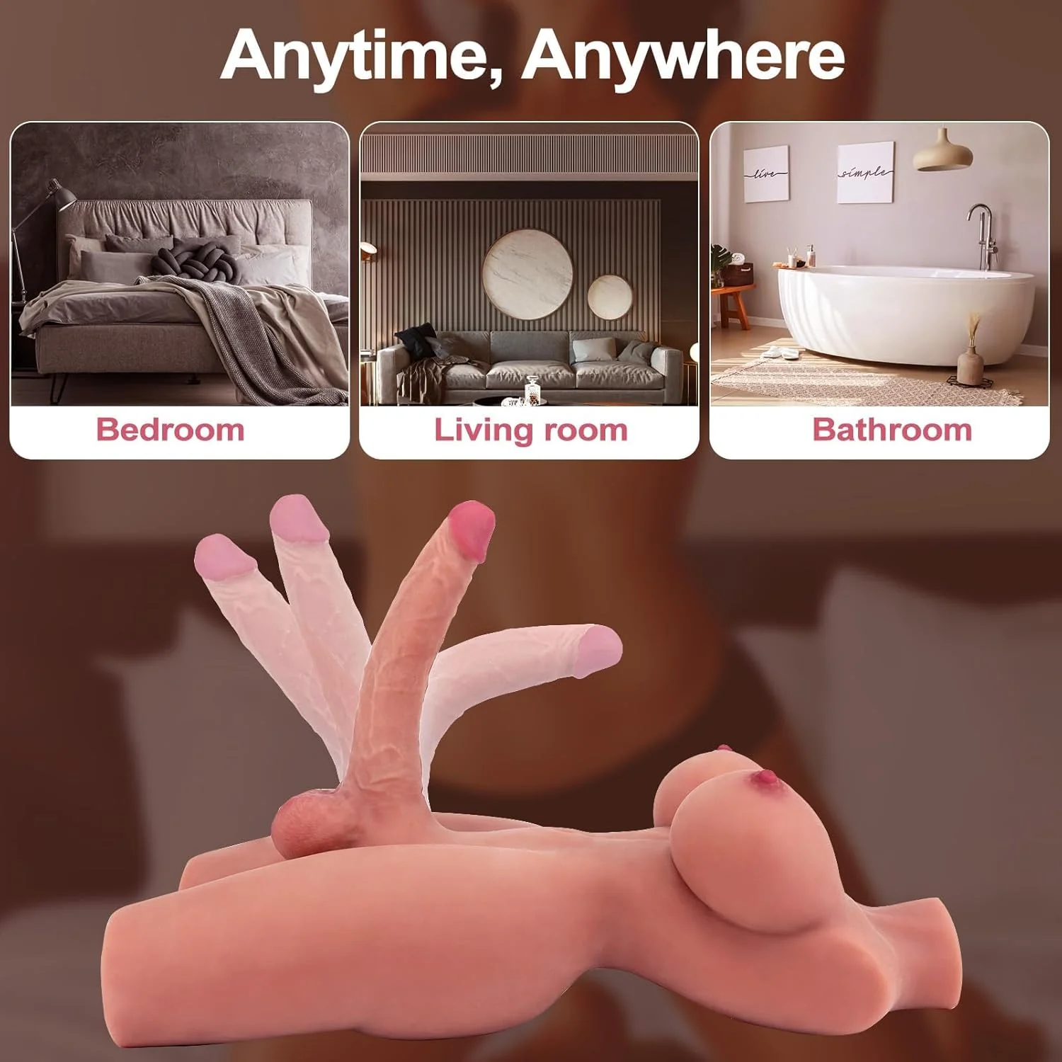 FlexoraX 3-in-1 Trans Sex Doll Torso Flexible Dildo - Image 4