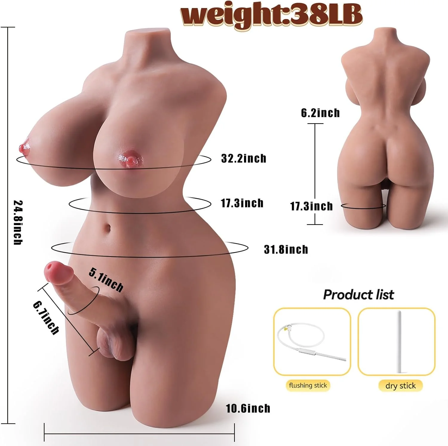 ZypherionX 38lb Transgender Sex Doll Torso w/ Dildo - Image 7