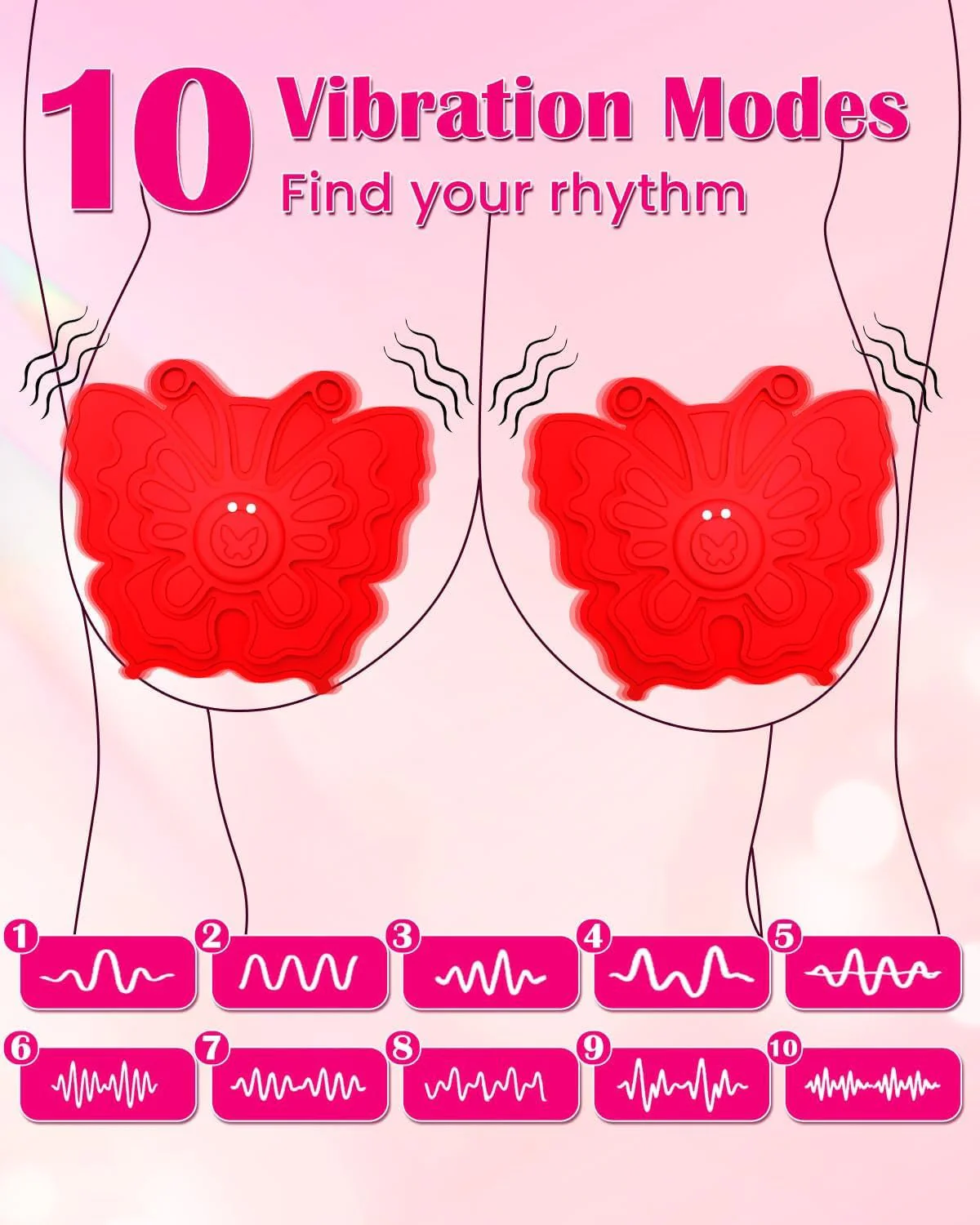 VelvetStrap Strap-On Nipple Vibrator 10 Modes Waterproof - Image 4