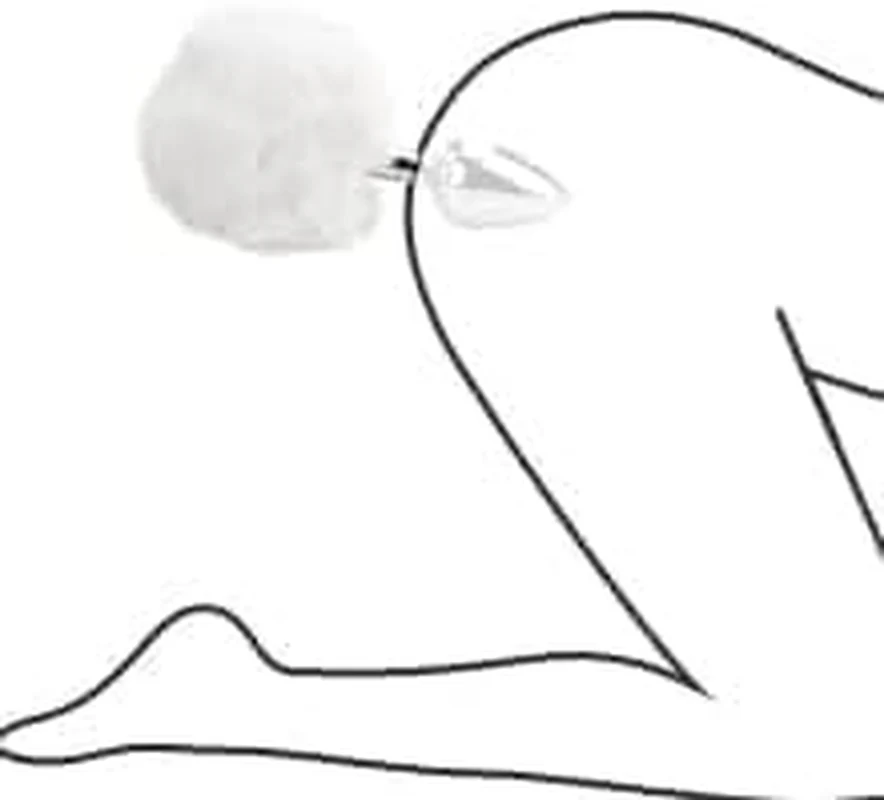 SnowBunny Small Bunny Tail Steel Butt Plug White - Image 3