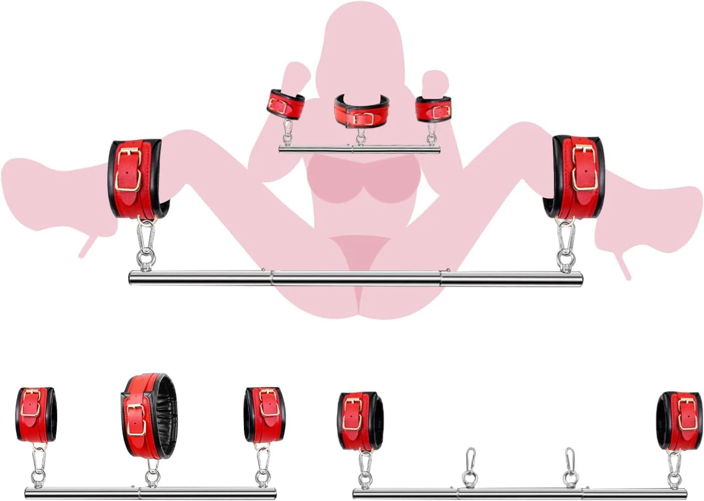 SM Bondage Restraint Set – Adjustable Spreader Bars - Image 2