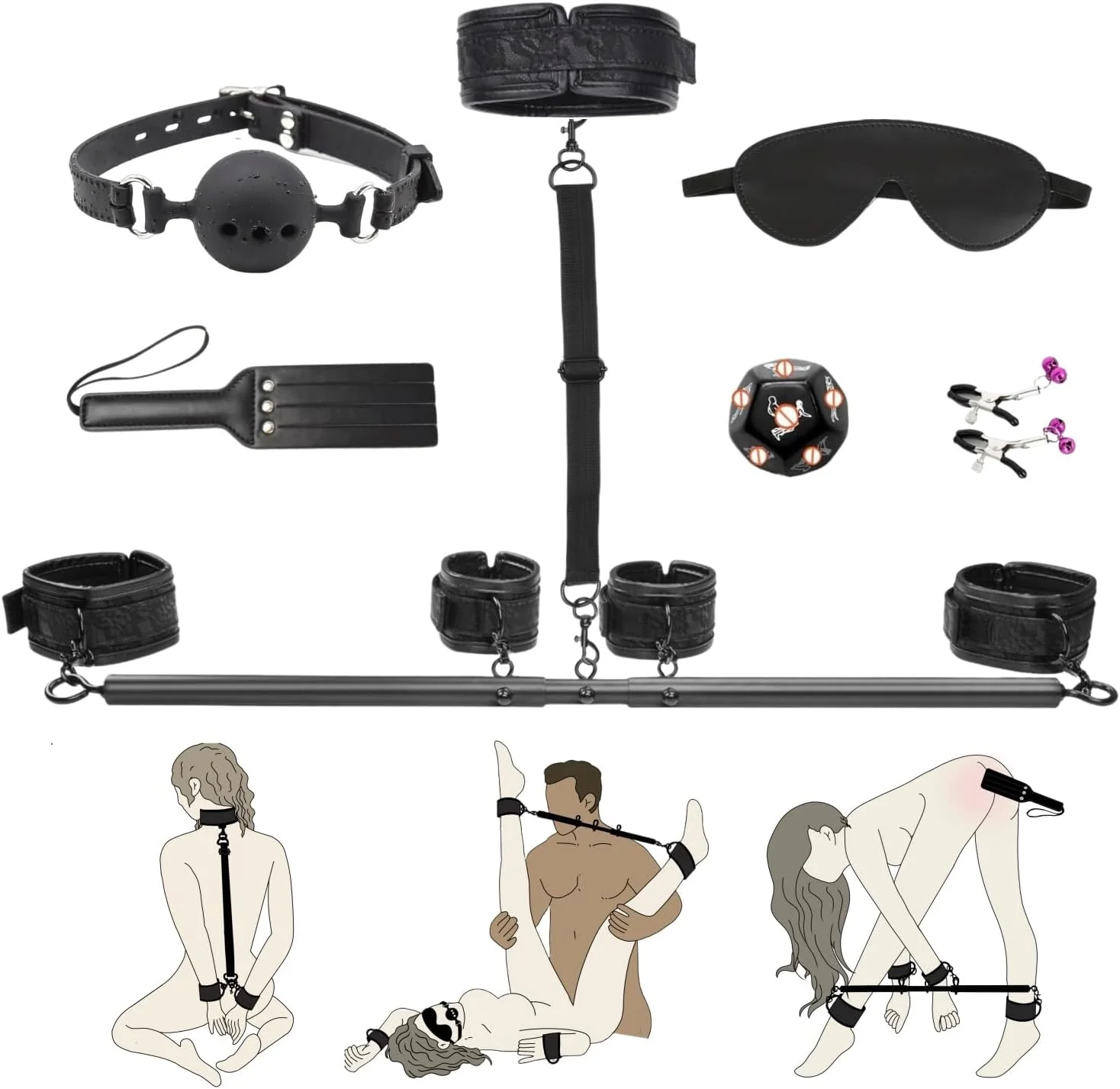 ObsidianX Spreader Bar 11-Piece Bondage Kit