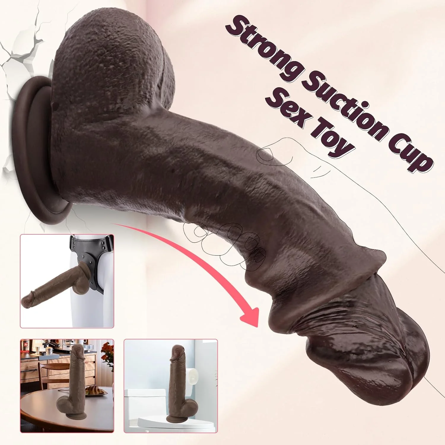 DualCore 9.8” Squirting Foreskin Dildo Dual Layer Suction - Image 7