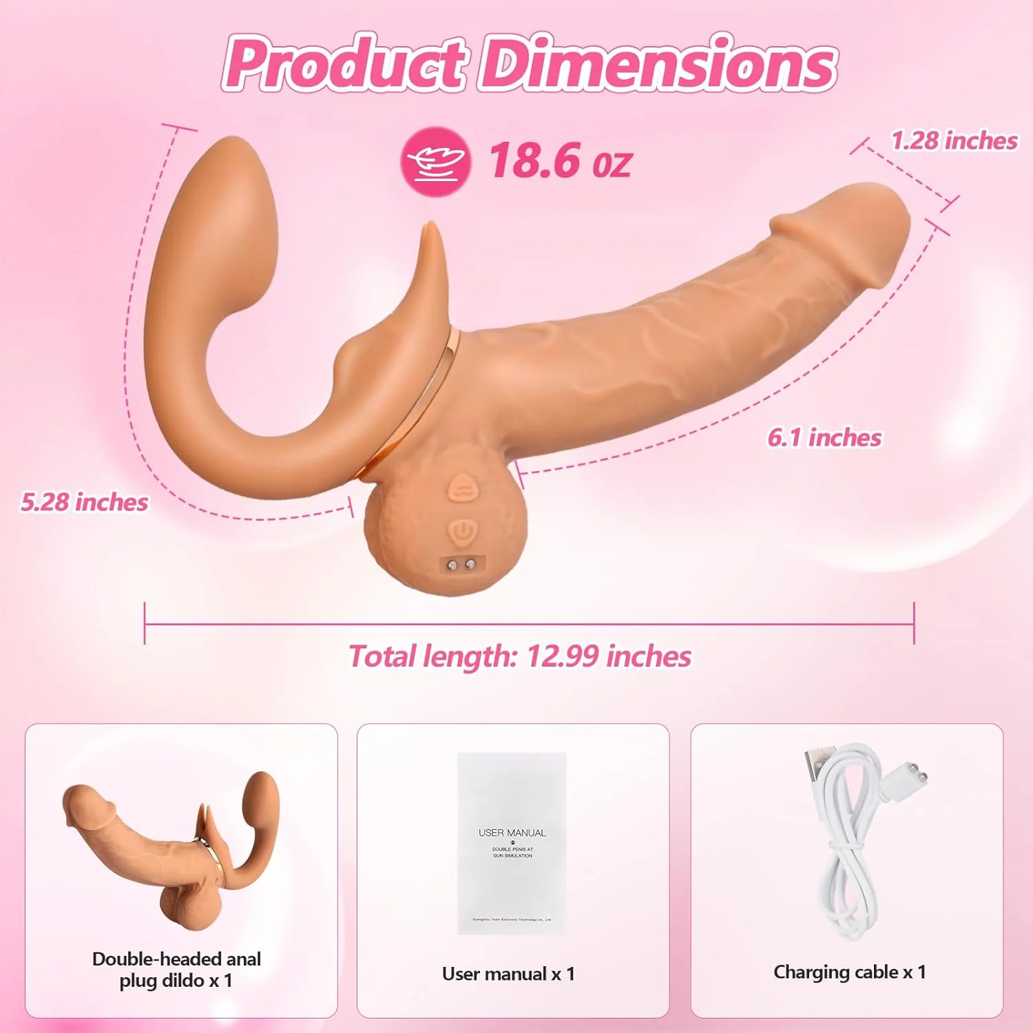 FlexRide Strapless Strap On Thrusting Vibrator - Image 6