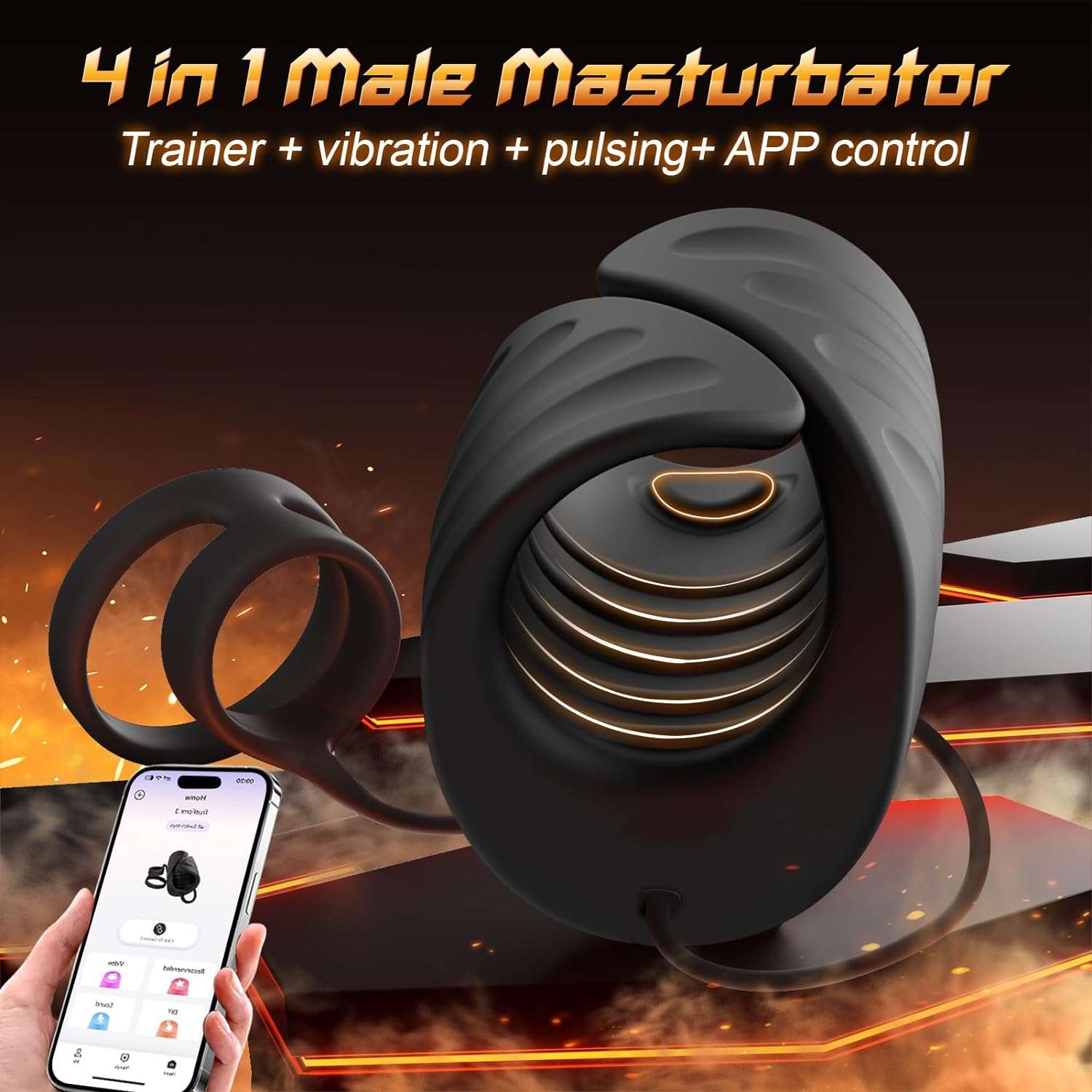 SensationLink Erection Strengthening Male Masturbator Ring - Image 2