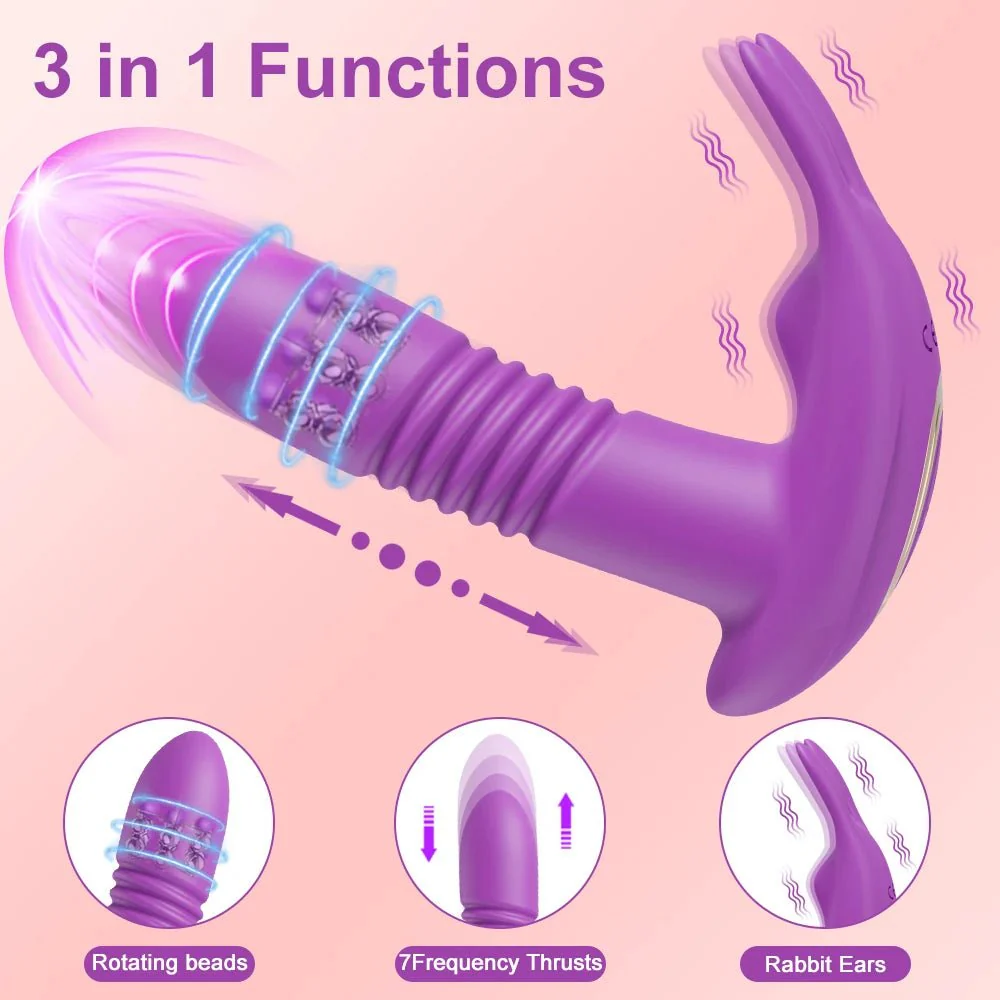 SyncThrust App Control Thrusting Rabbit Vibrator - Image 2