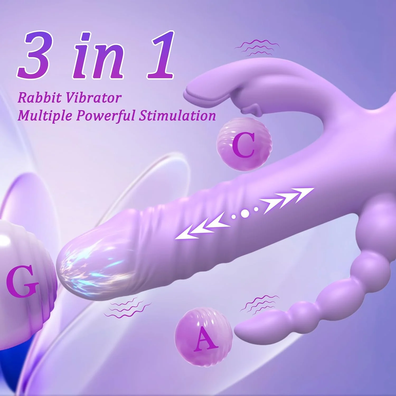 TriVantaX Rabbit Thruster 7 Speeds 7 Modes Waterproof Silicone - Image 4