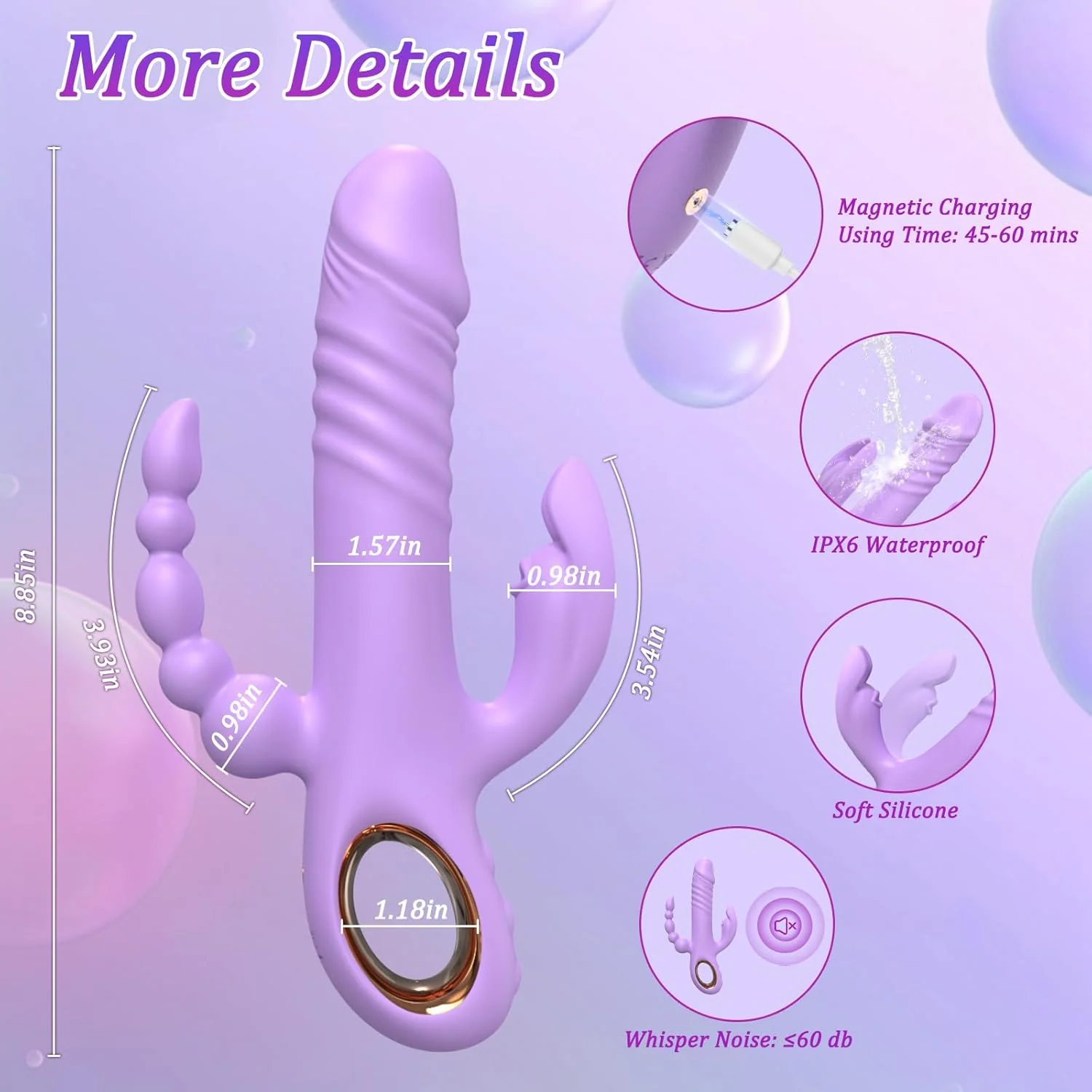 TriVantaX Rabbit Thruster 7 Speeds 7 Modes Waterproof Silicone - Image 7