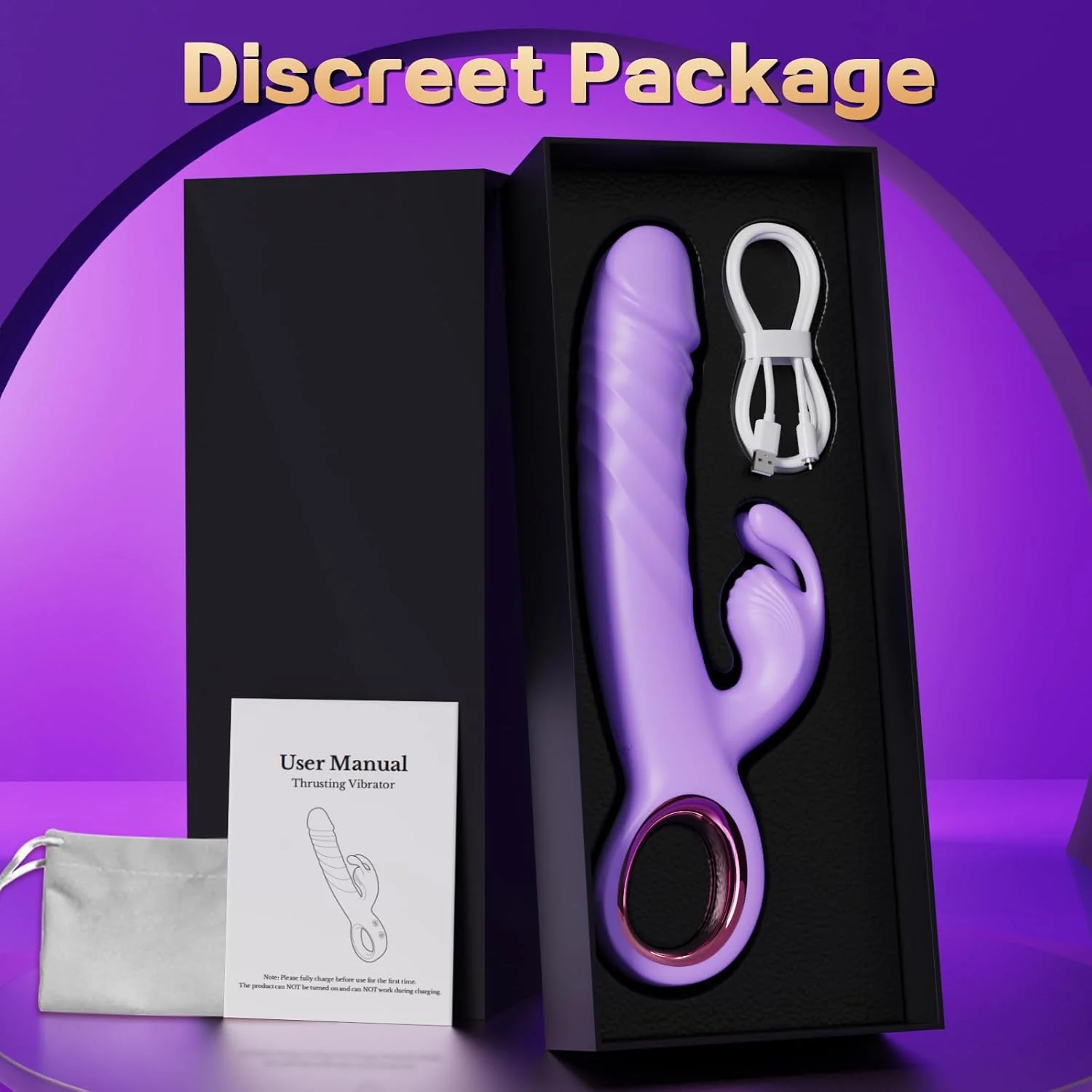 LinkAura App Control Rabbit Vibrator 9 Thrust 9 Modes USB - Image 10