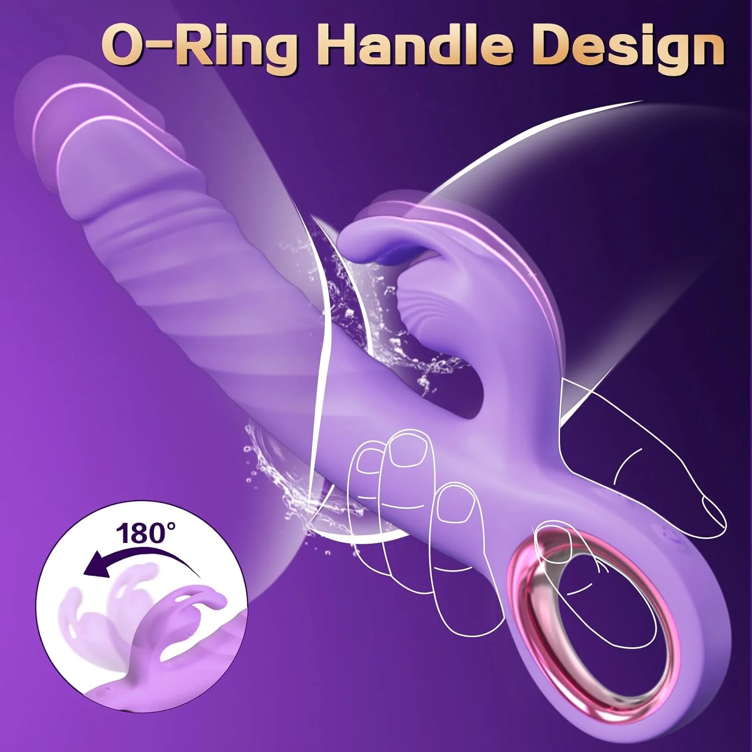 LinkAura App Control Rabbit Vibrator 9 Thrust 9 Modes USB - Image 5