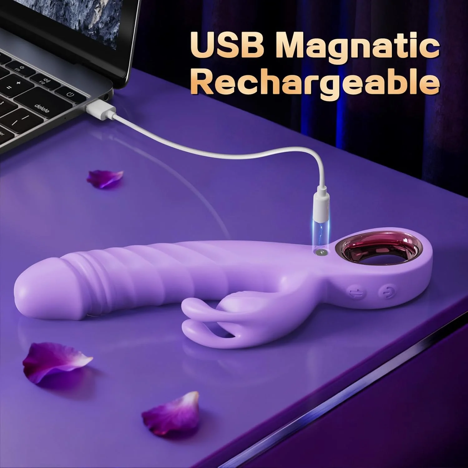 LinkAura App Control Rabbit Vibrator 9 Thrust 9 Modes USB - Image 8