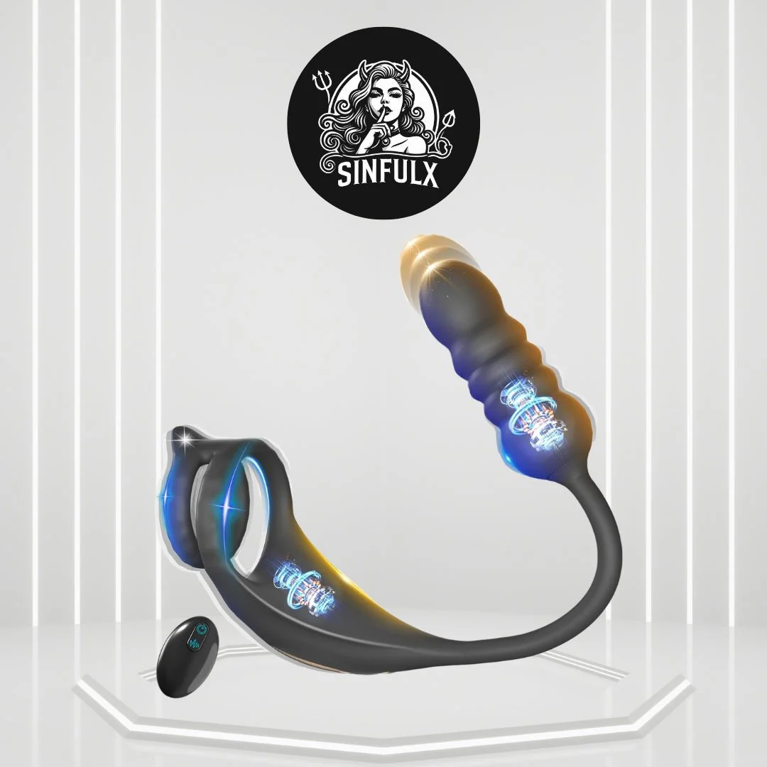 ThrustPulse Thrusting Prostate Massager Cock Ring Remote 9 Modes