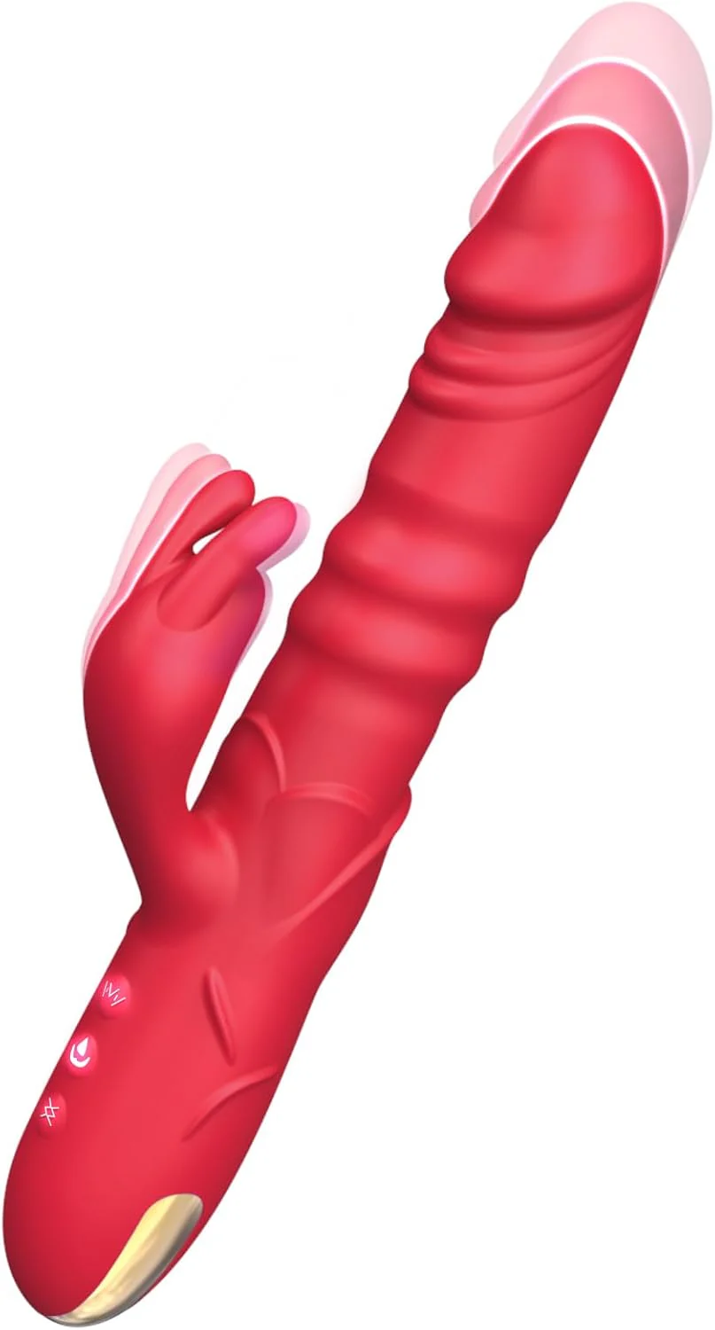 RoseThrust Thrusting Rabbit Vibrator 3 Thrust 10 Modes Silicone
