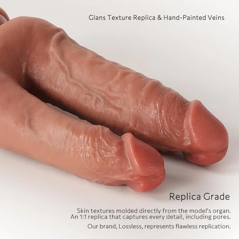 RealForm Double-Ended Dildo Silicone Suction Cup Toy - Image 4