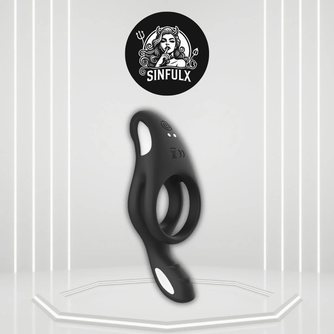 ApexSync Vibrating Cock Ring Dual Silicone Clit Stimulator