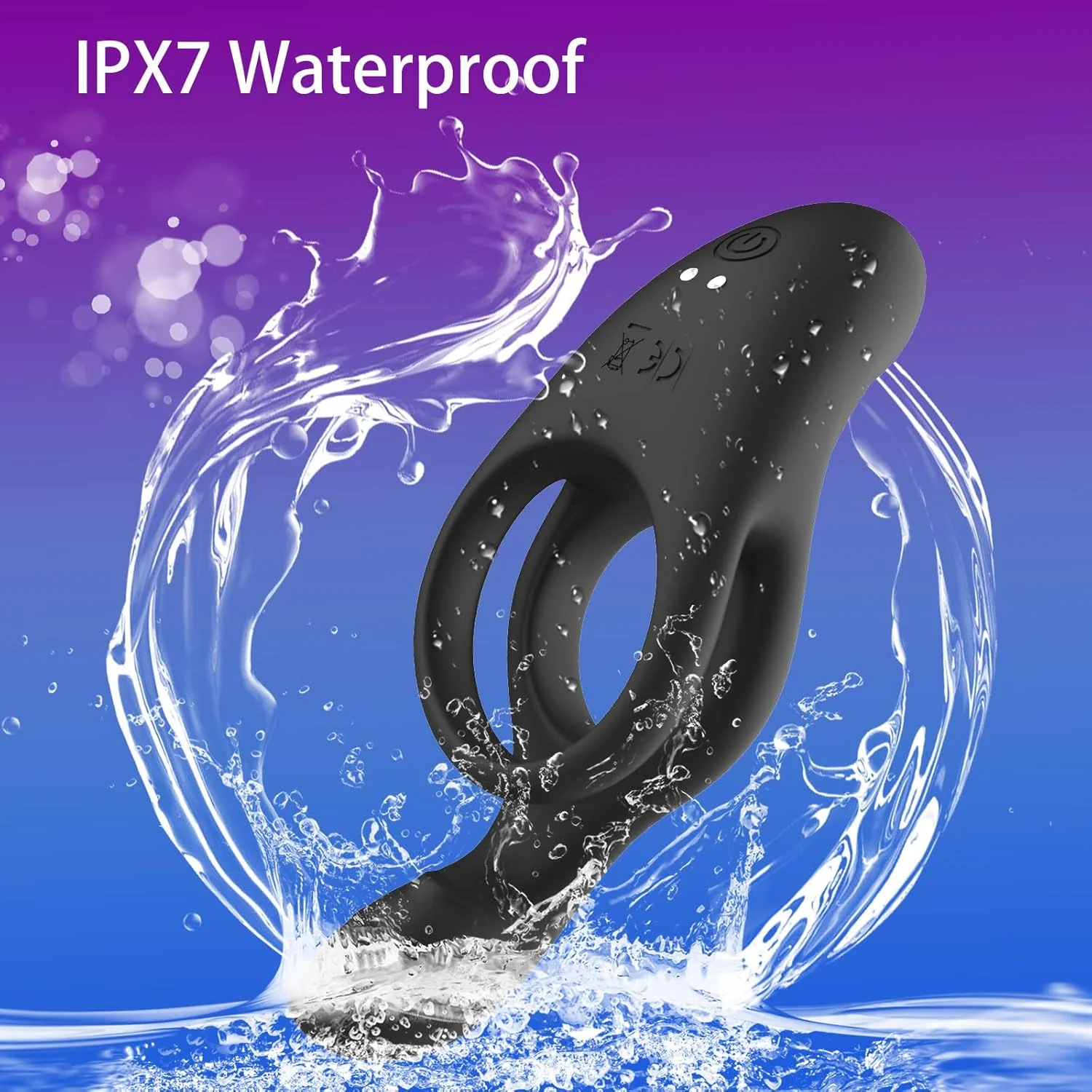 ApexSync Vibrating Cock Ring Dual Silicone Clit Stimulator - Image 3