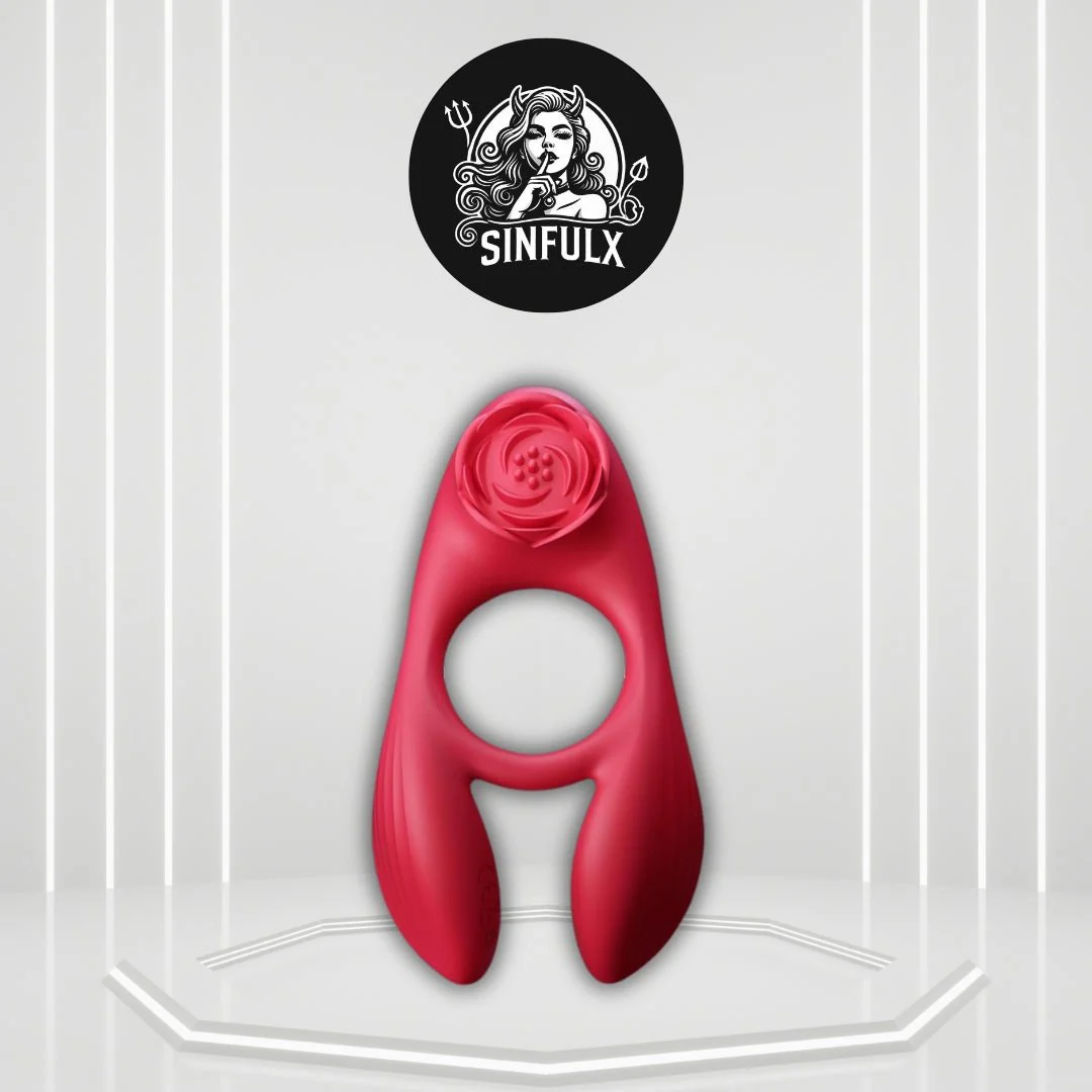 RoseTriad 3 Motor Cock Ring Clit Stimulator 7 Modes Silicone