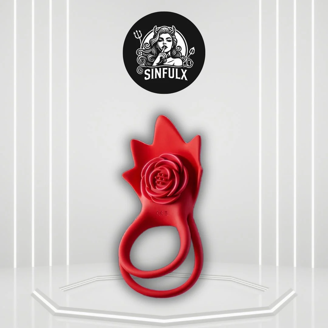 PetalSync Rose AI Cock Ring Clit Stimulator App Control 9 Modes