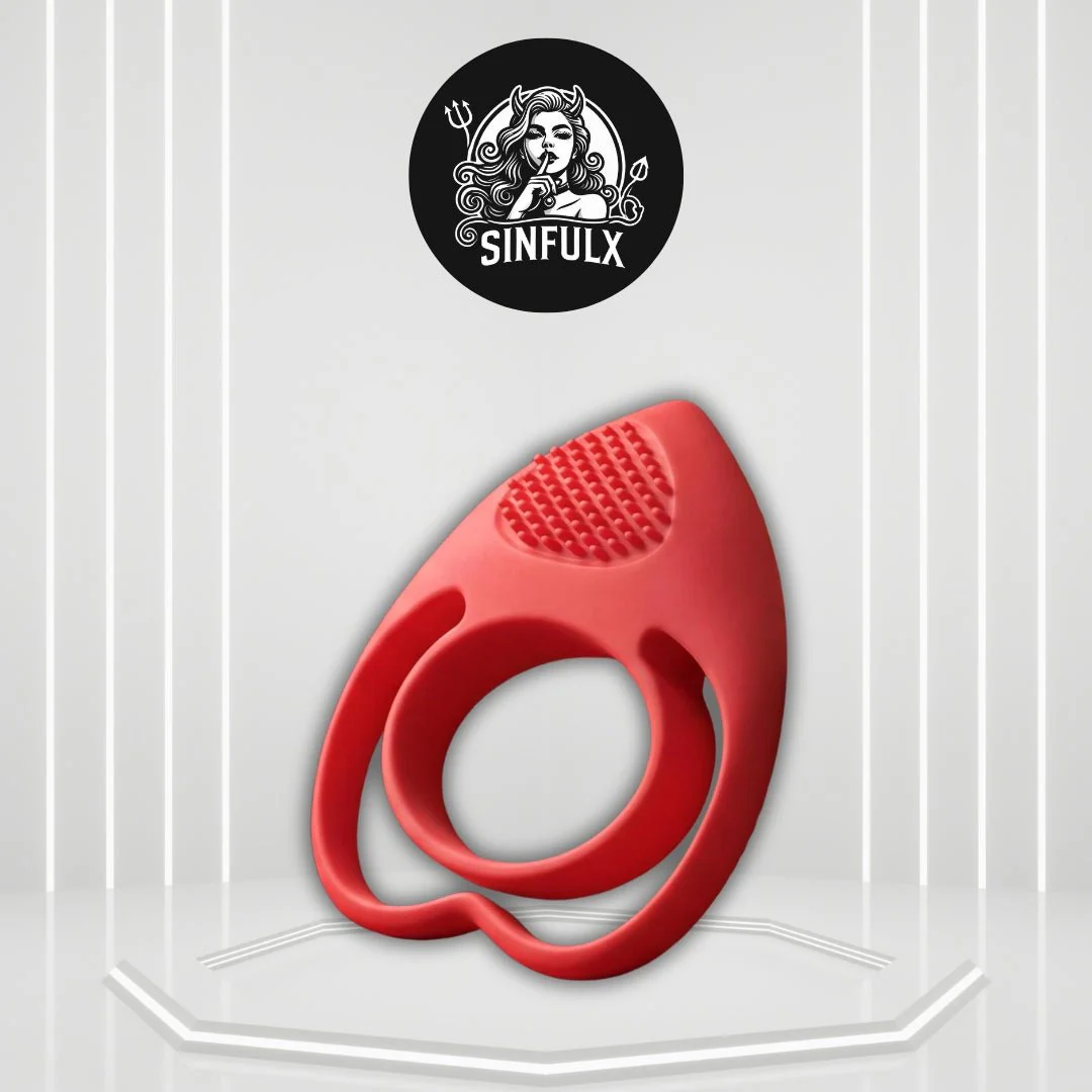 HeartSync Cock Ring Clit Stimulator 9 Modes Silicone