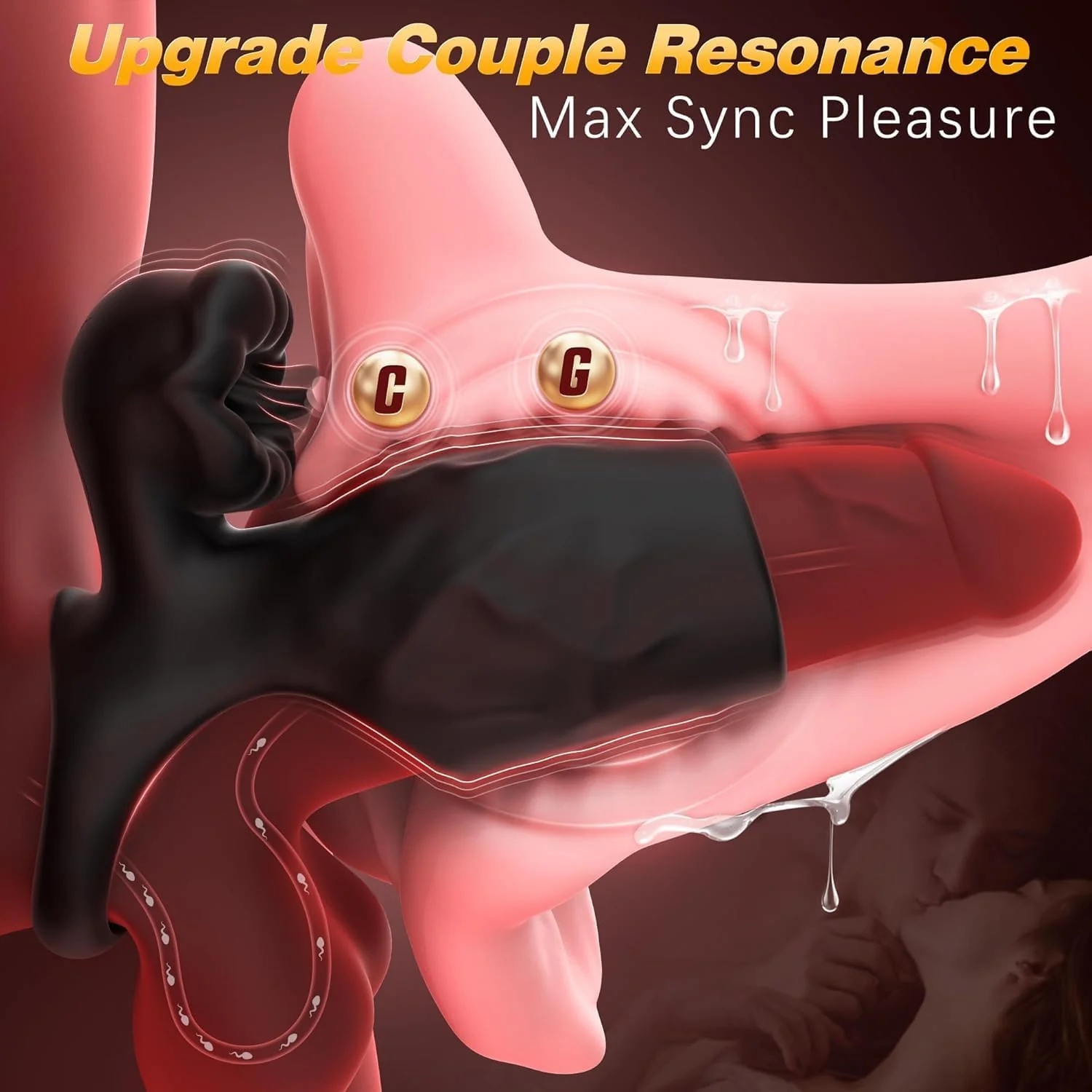 TongueShock Vibrating Cock Sleeve with Clit Stimulator - Image 2
