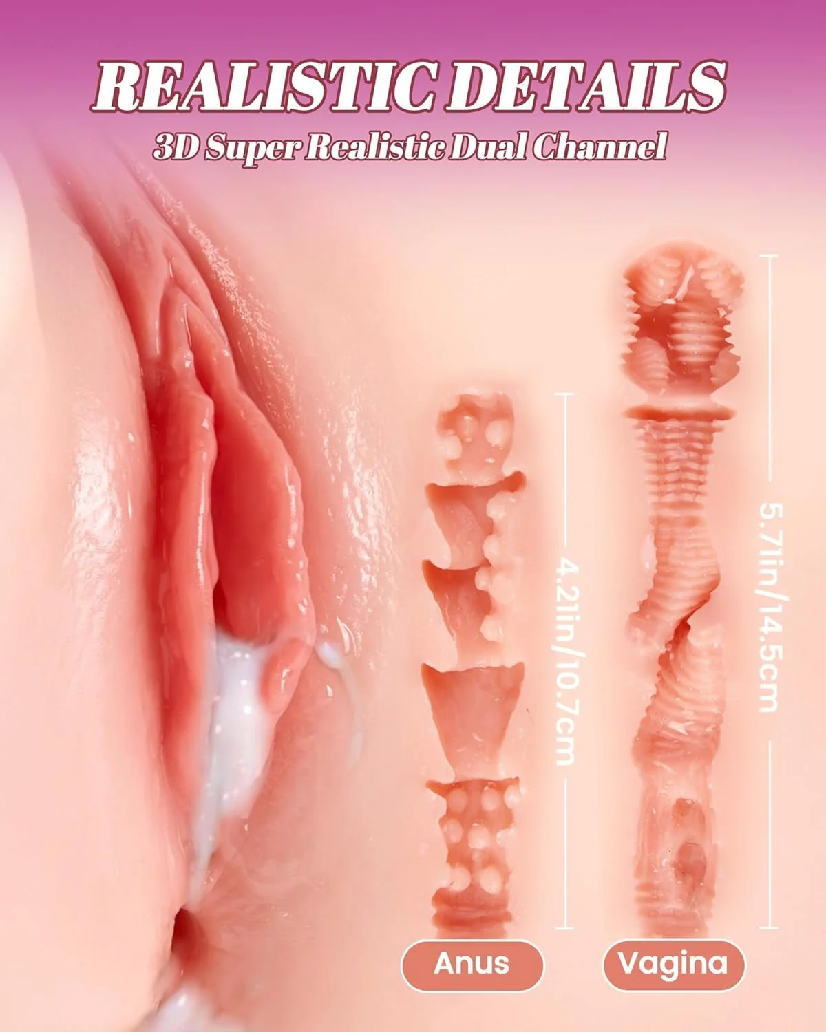 PulseForm Vibrating Dual Channel Torso Sex Doll 5.8LB - Image 5