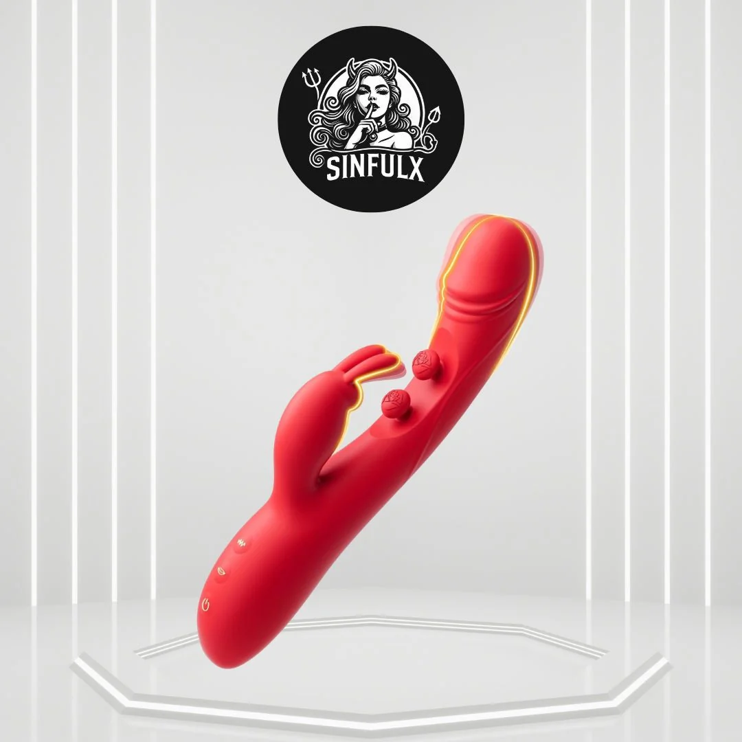 DualRose Rabbit Vibrator 16 Modes Flapping G-Spot Clit Toy