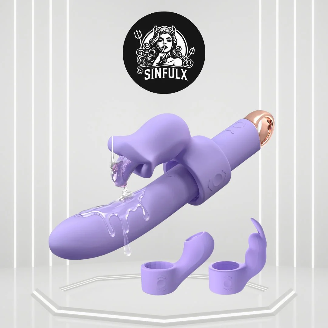 NoviraFlex Interchangeable Rabbit Licking Vibrator 63 Modes G-Spot
